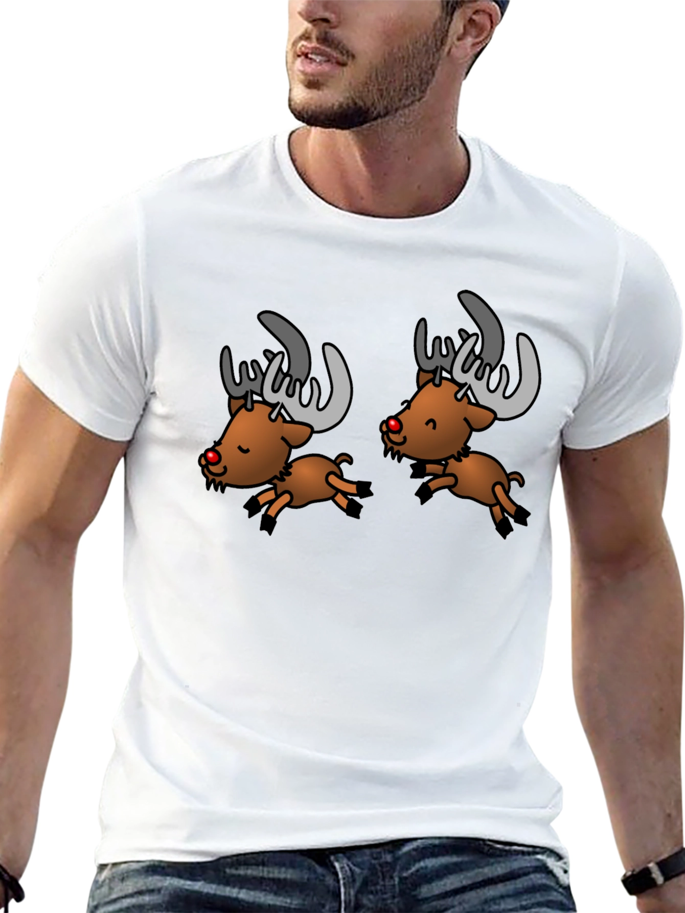 Cartoon Reindeer Graphic Tee