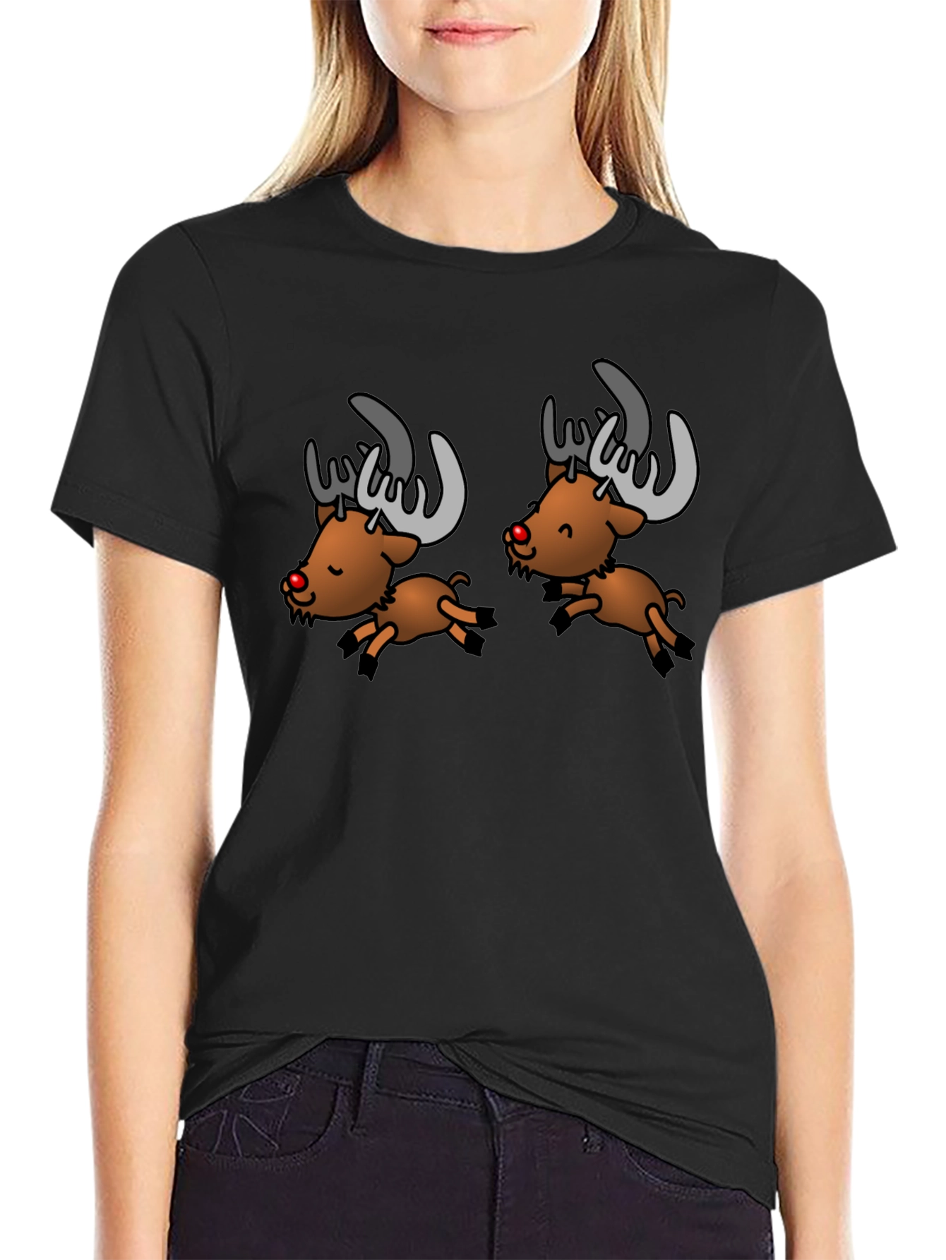 Cartoon Reindeer Graphic Tee