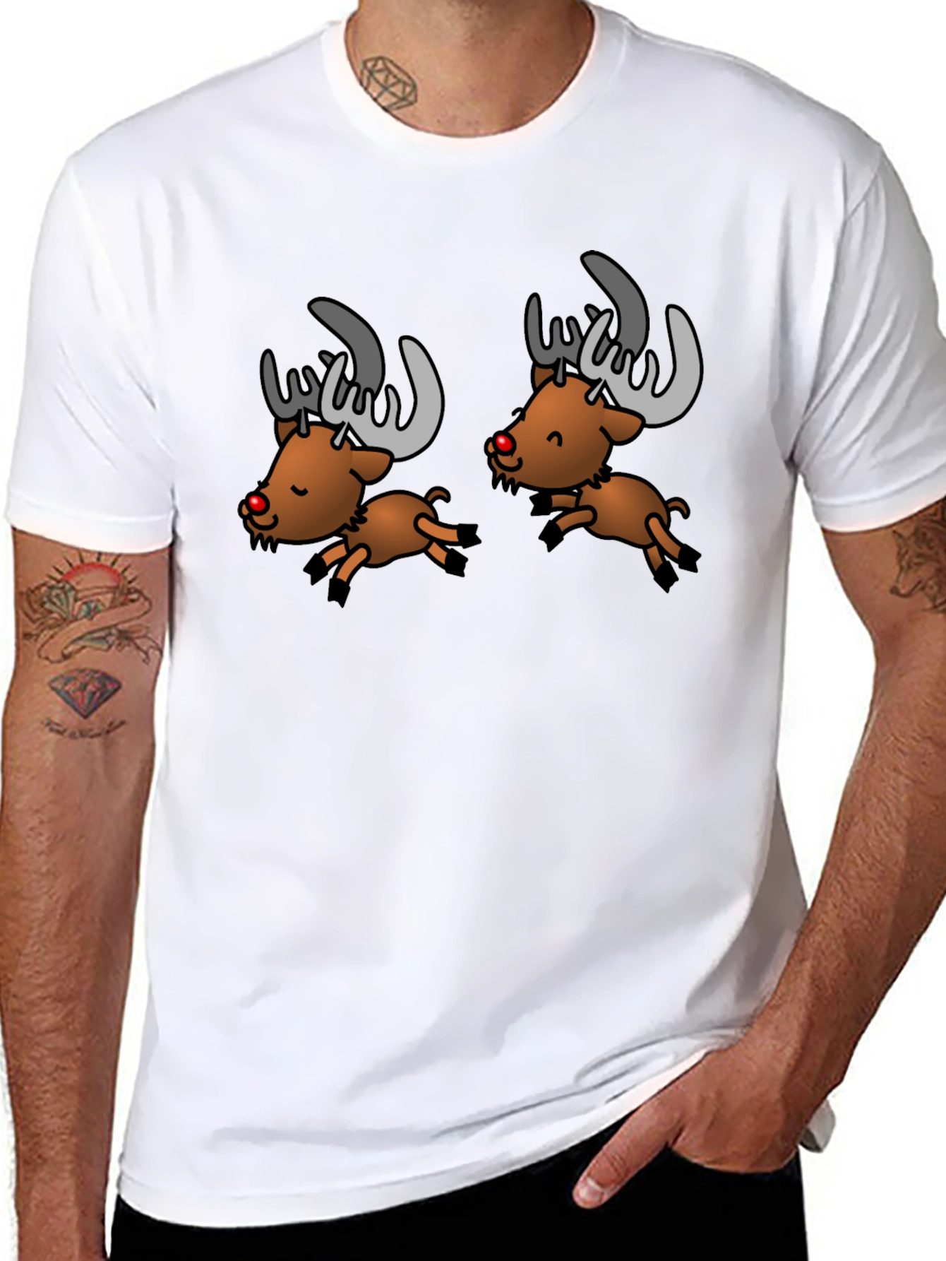 Cartoon Reindeer Graphic Tee