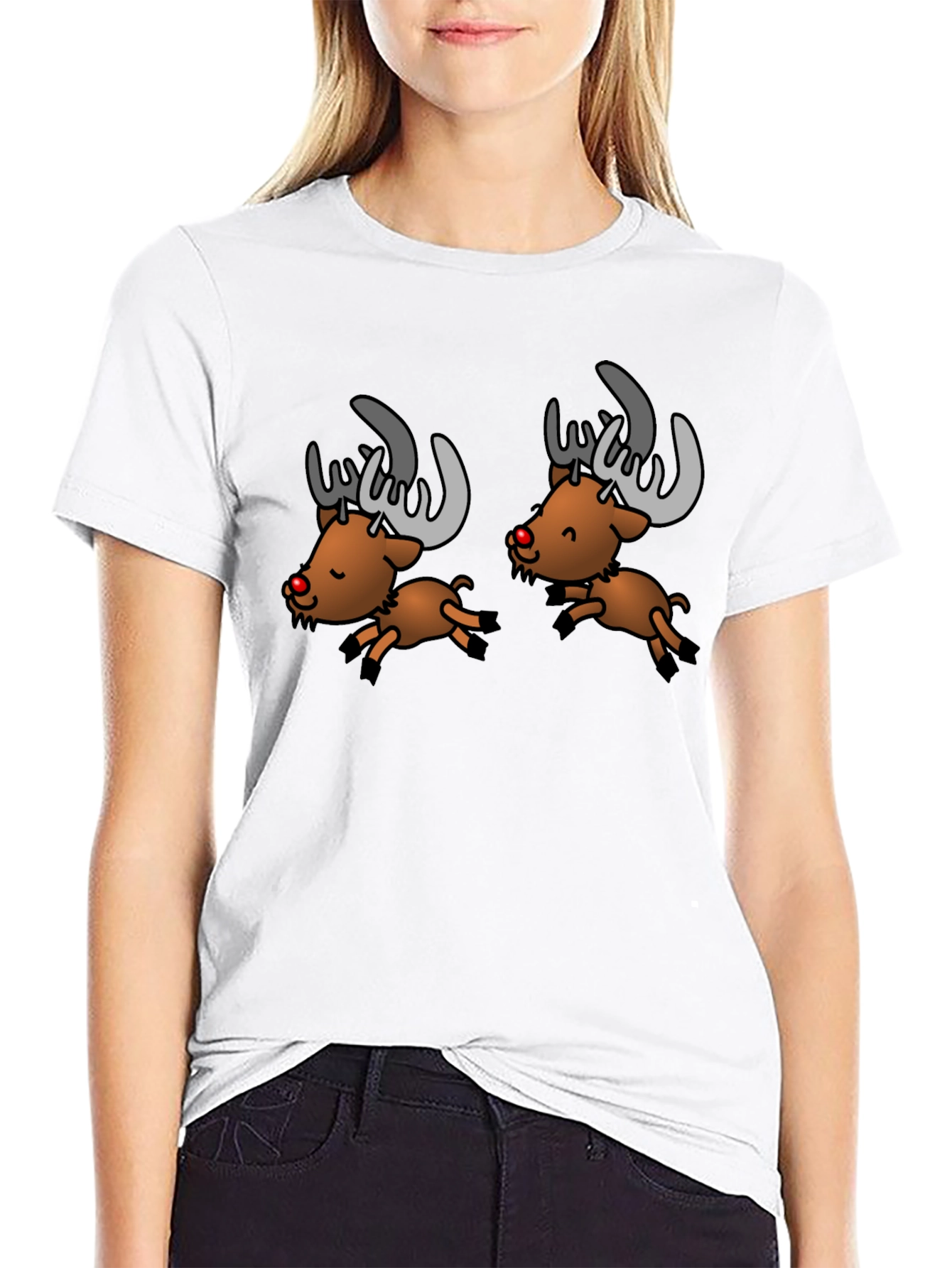 Cartoon Reindeer Graphic Tee