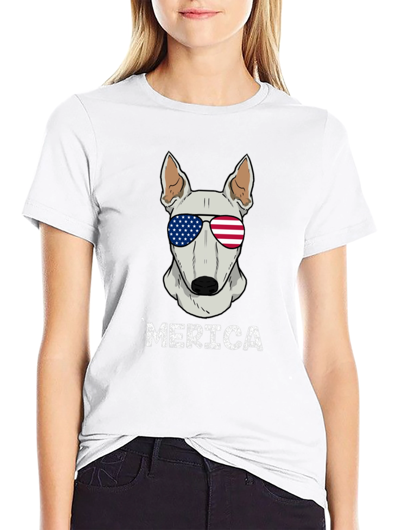 Patriotic Dog T-Shirt - Merica Bull Terrier Tee