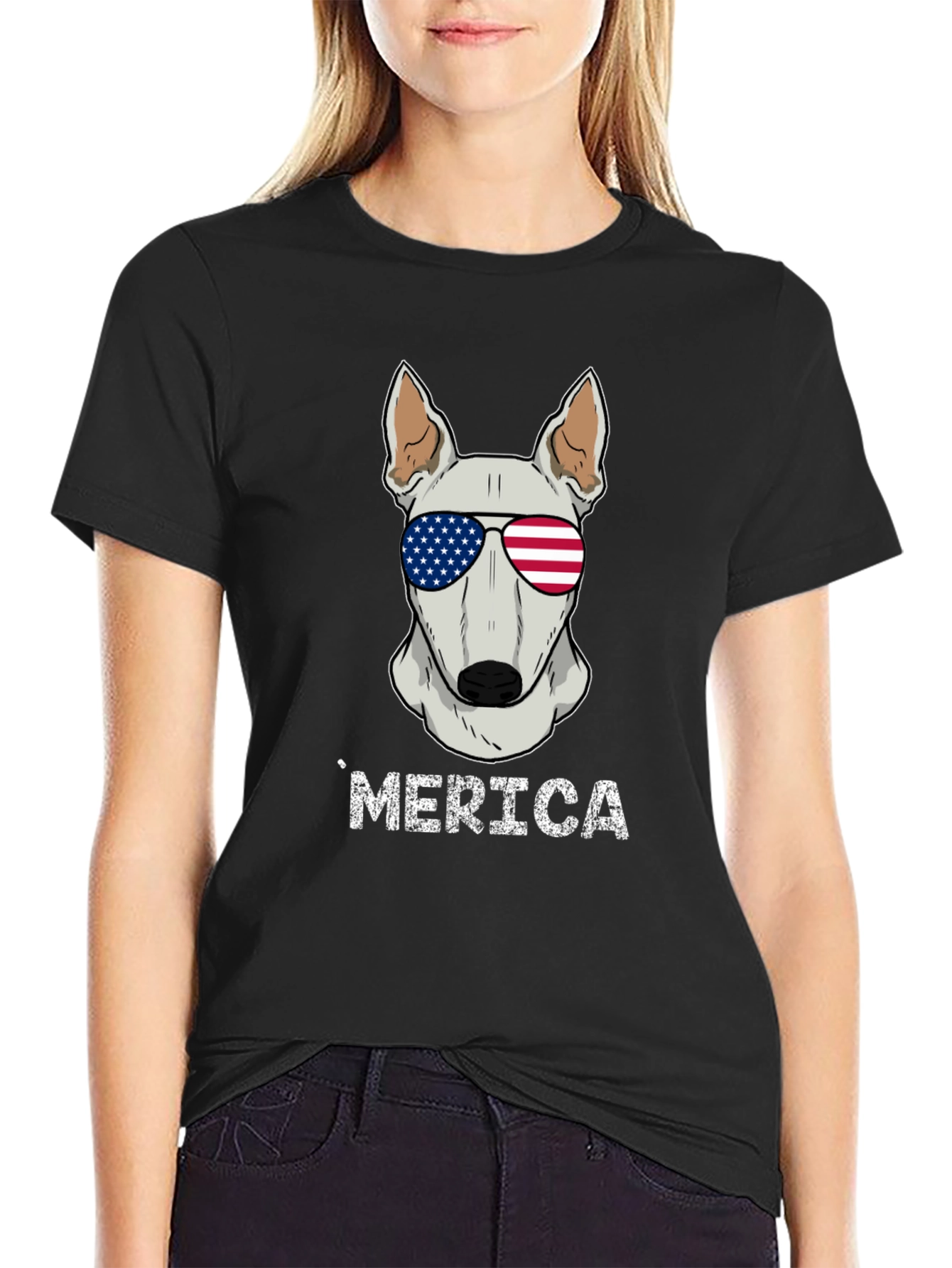 Patriotic Dog T-Shirt - Merica Bull Terrier Tee