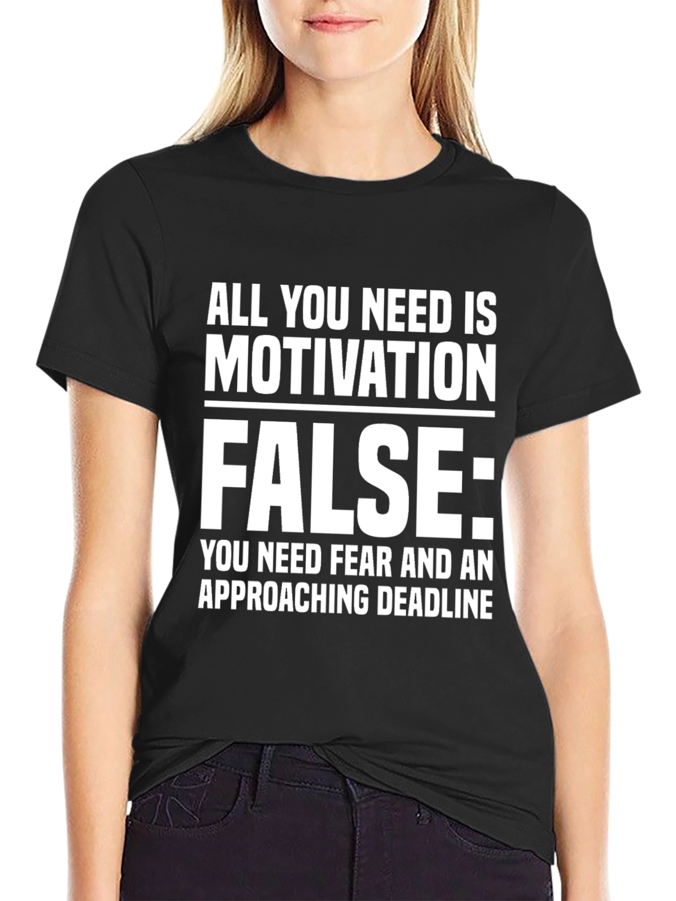 Motivation is False Graphic Tee - Black