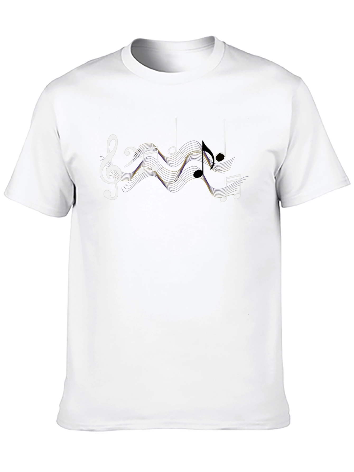 Musical Notes Graphic Black T-Shirt