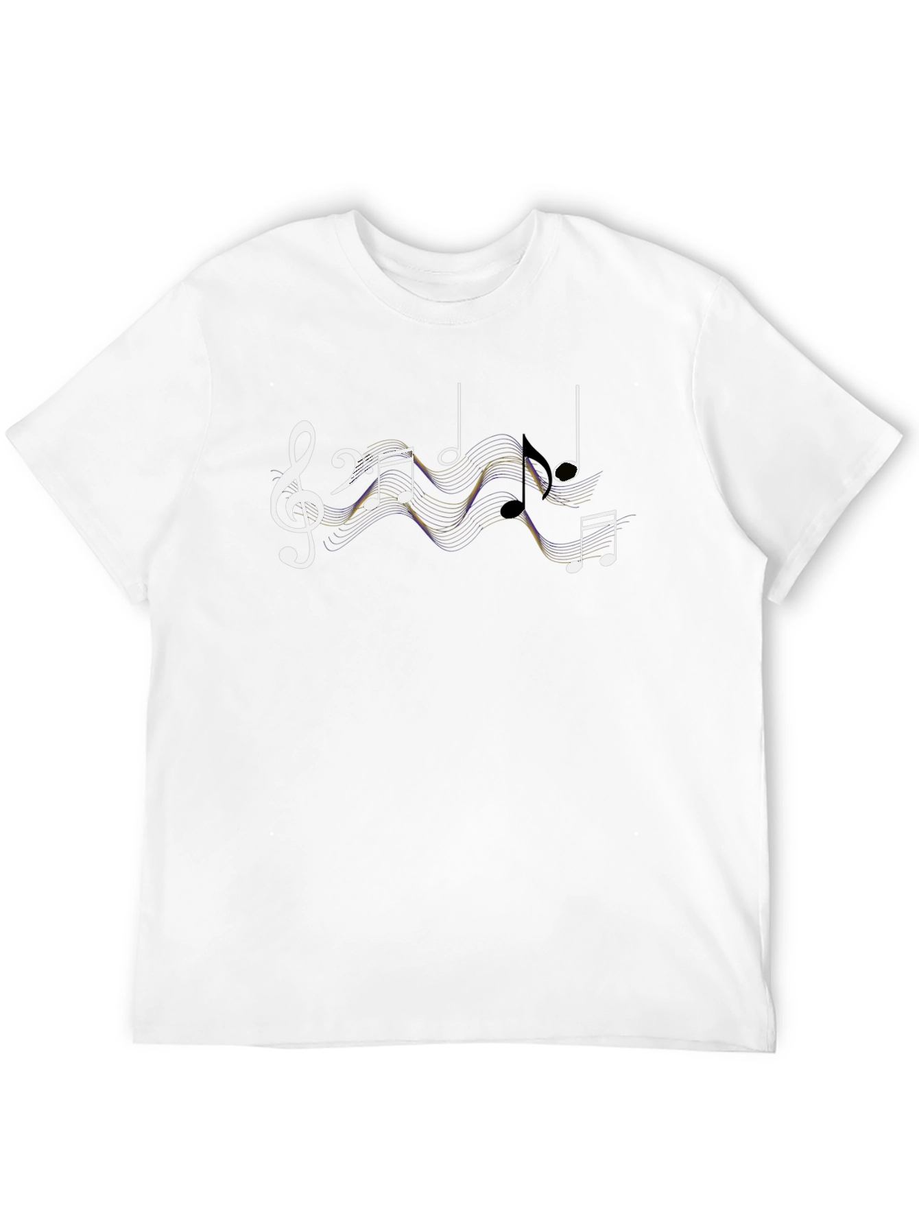 Musical Notes Graphic Black T-Shirt