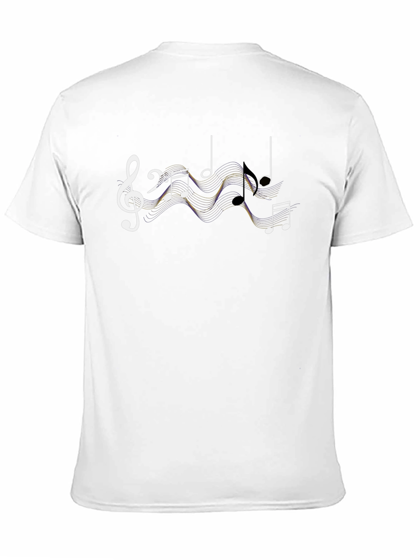 Musical Notes Graphic Black T-Shirt