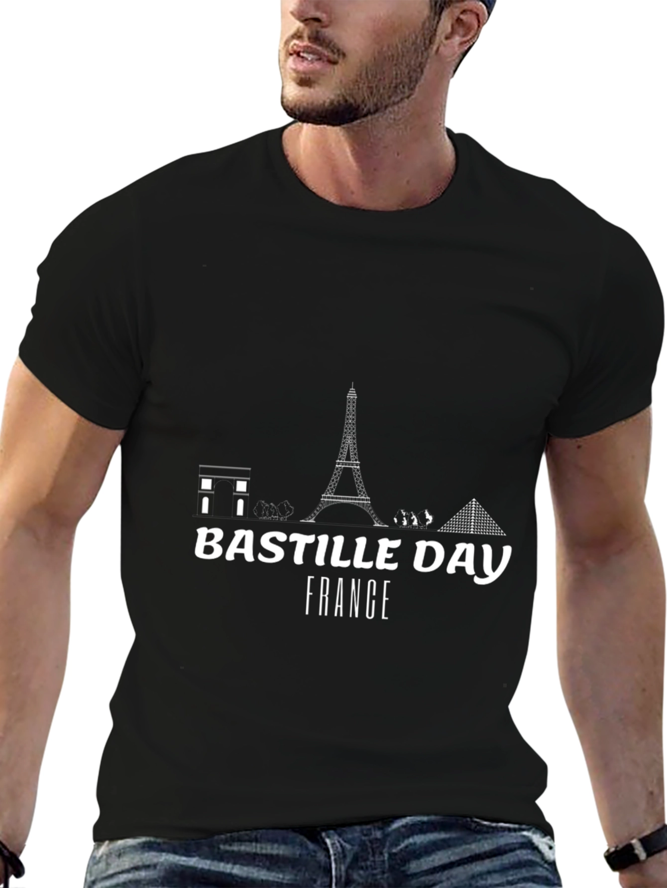Bastille Day France Graphic Tee - Black T-Shirt