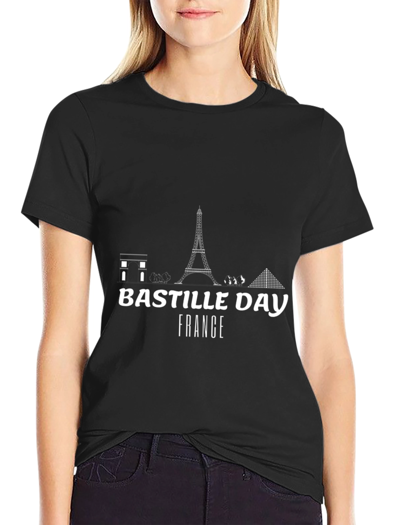 Bastille Day France Graphic Tee - Black T-Shirt