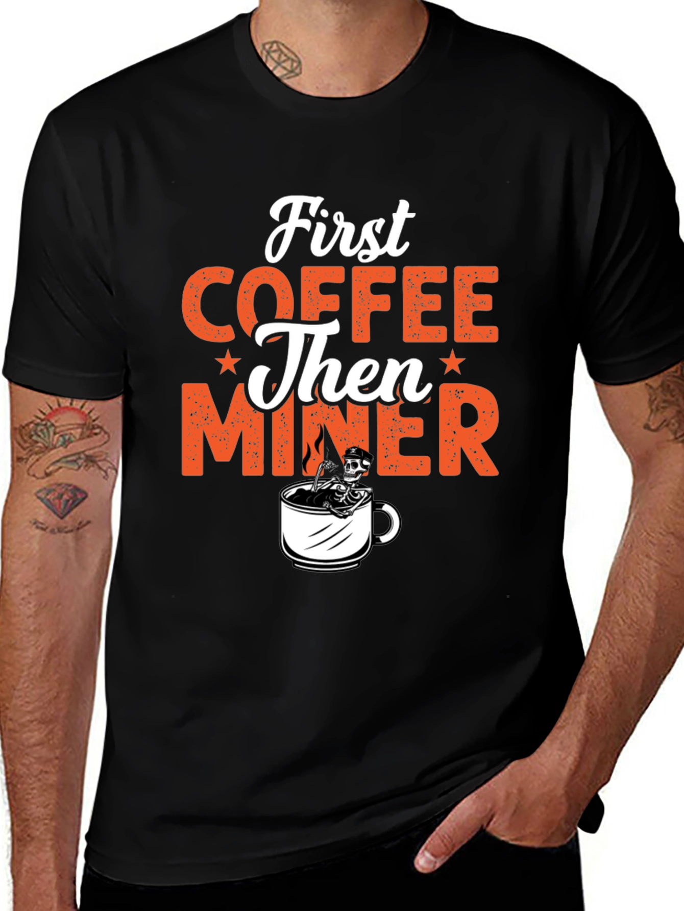 Coffee Then Miner Graphic T-Shirt