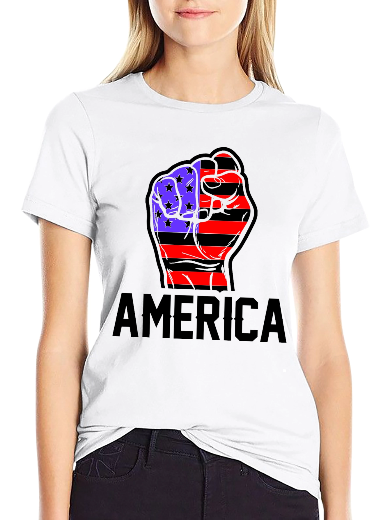 American Flag Fist T-Shirt - Patriotic USA Pride