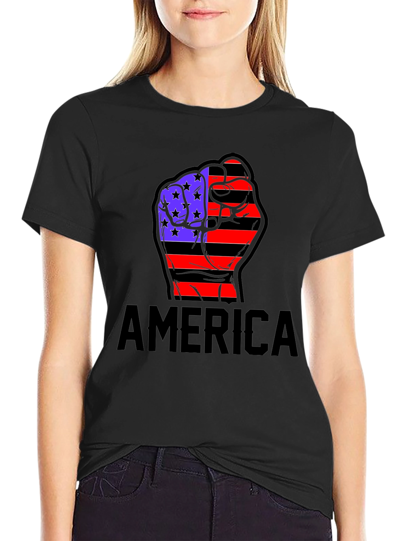 American Flag Fist T-Shirt - Patriotic USA Pride