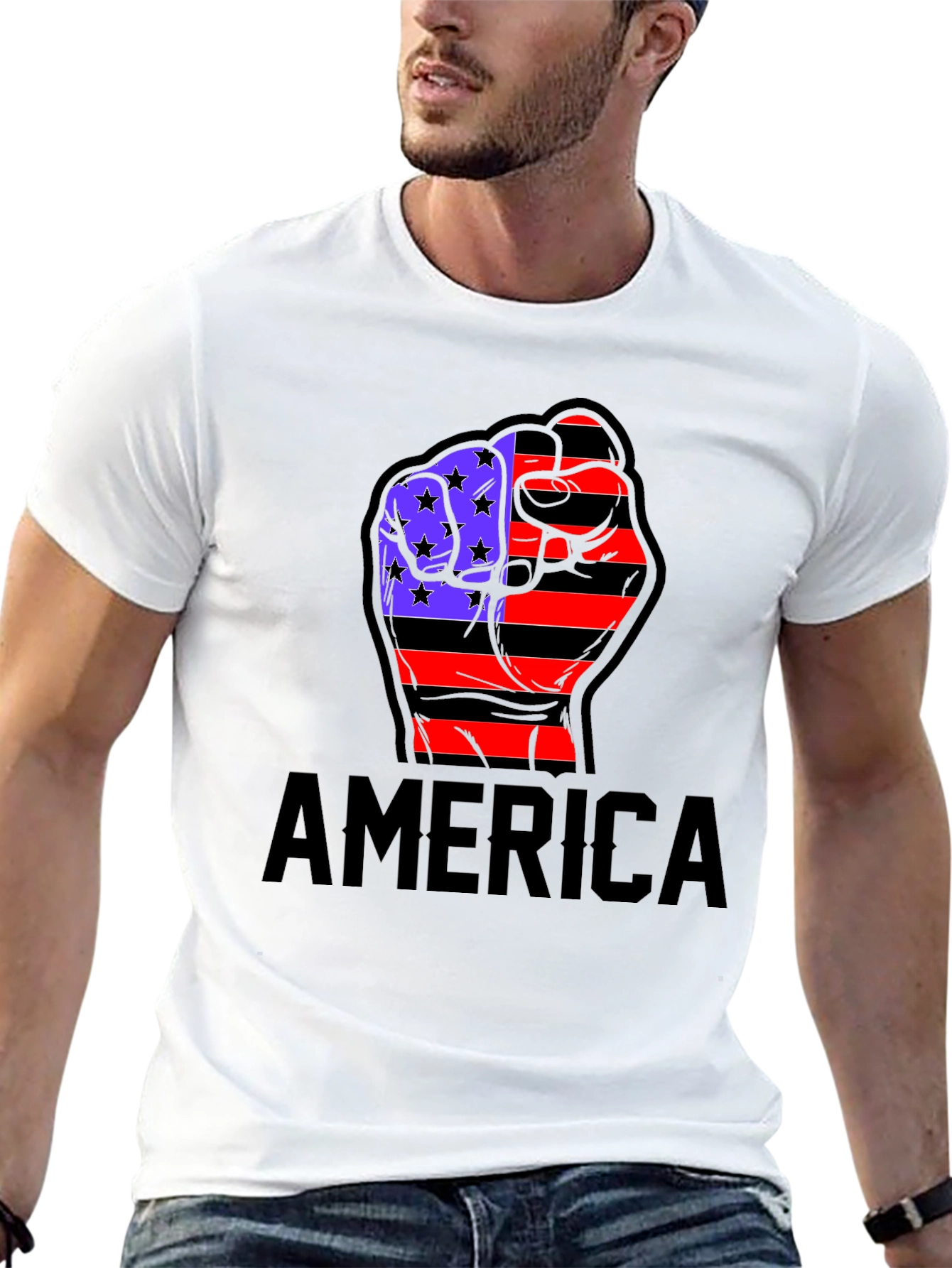 American Flag Fist T-Shirt - Patriotic USA Pride