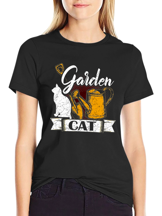 Garden Cat T-Shirt - Cute Gardening Tee for Cat Lovers