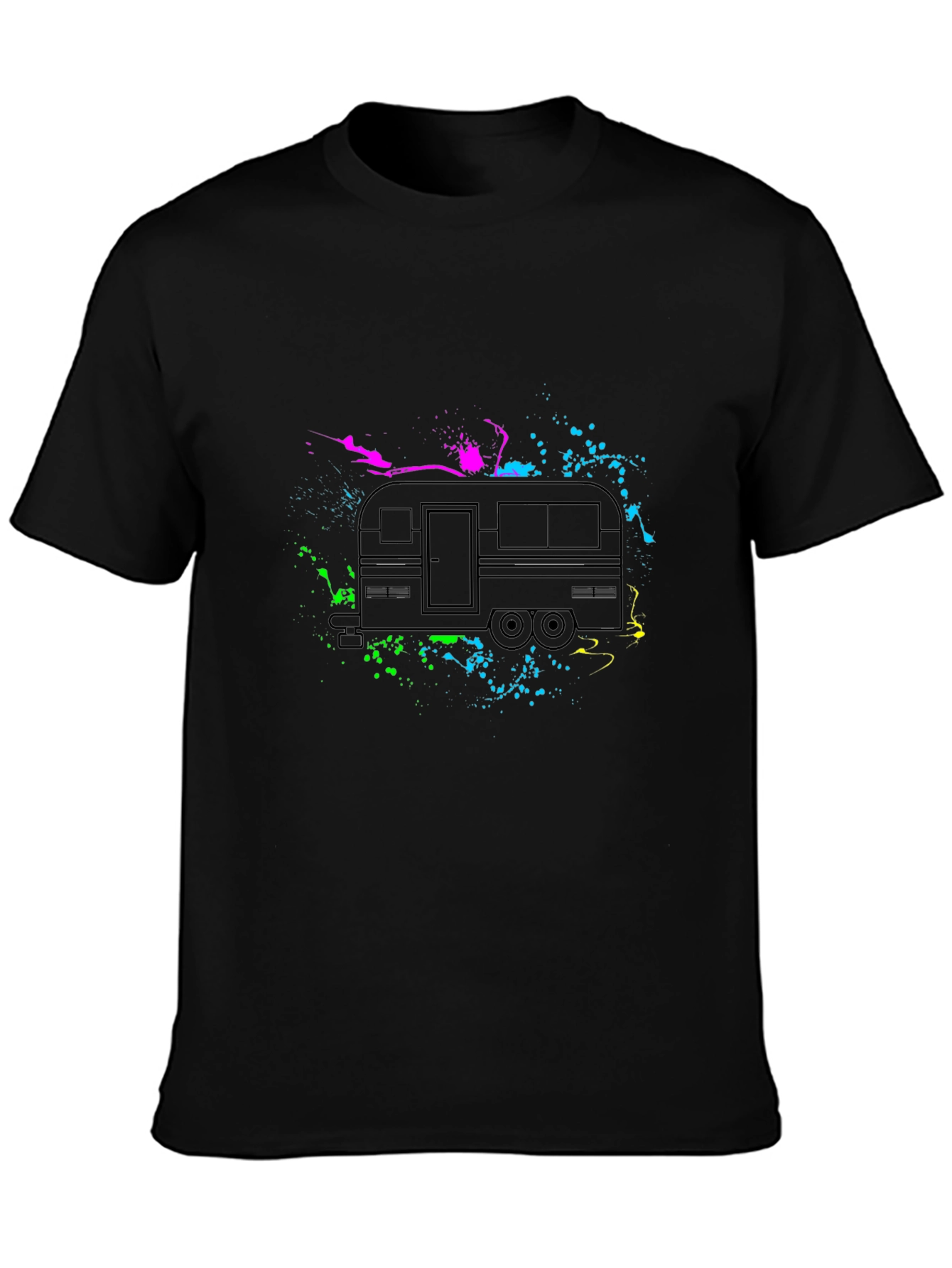Retro Camper Splatter Graphic T-Shirt