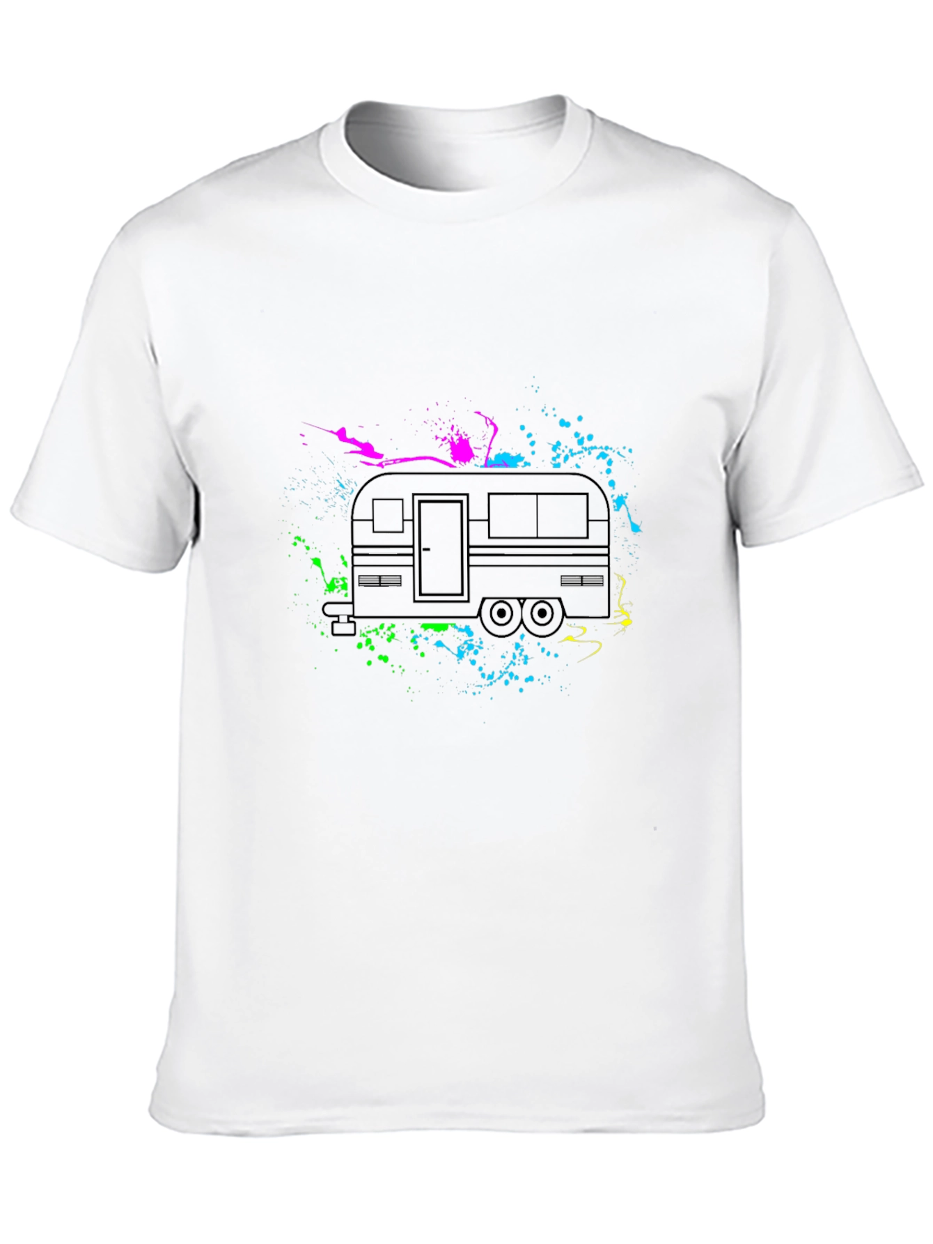 Retro Camper Splatter Graphic T-Shirt