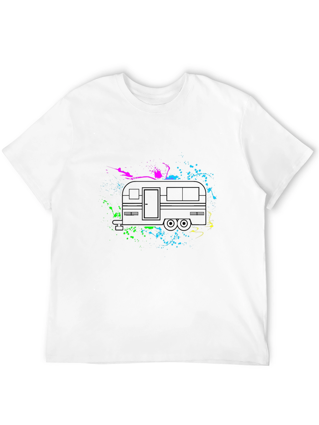 Retro Camper Splatter Graphic T-Shirt
