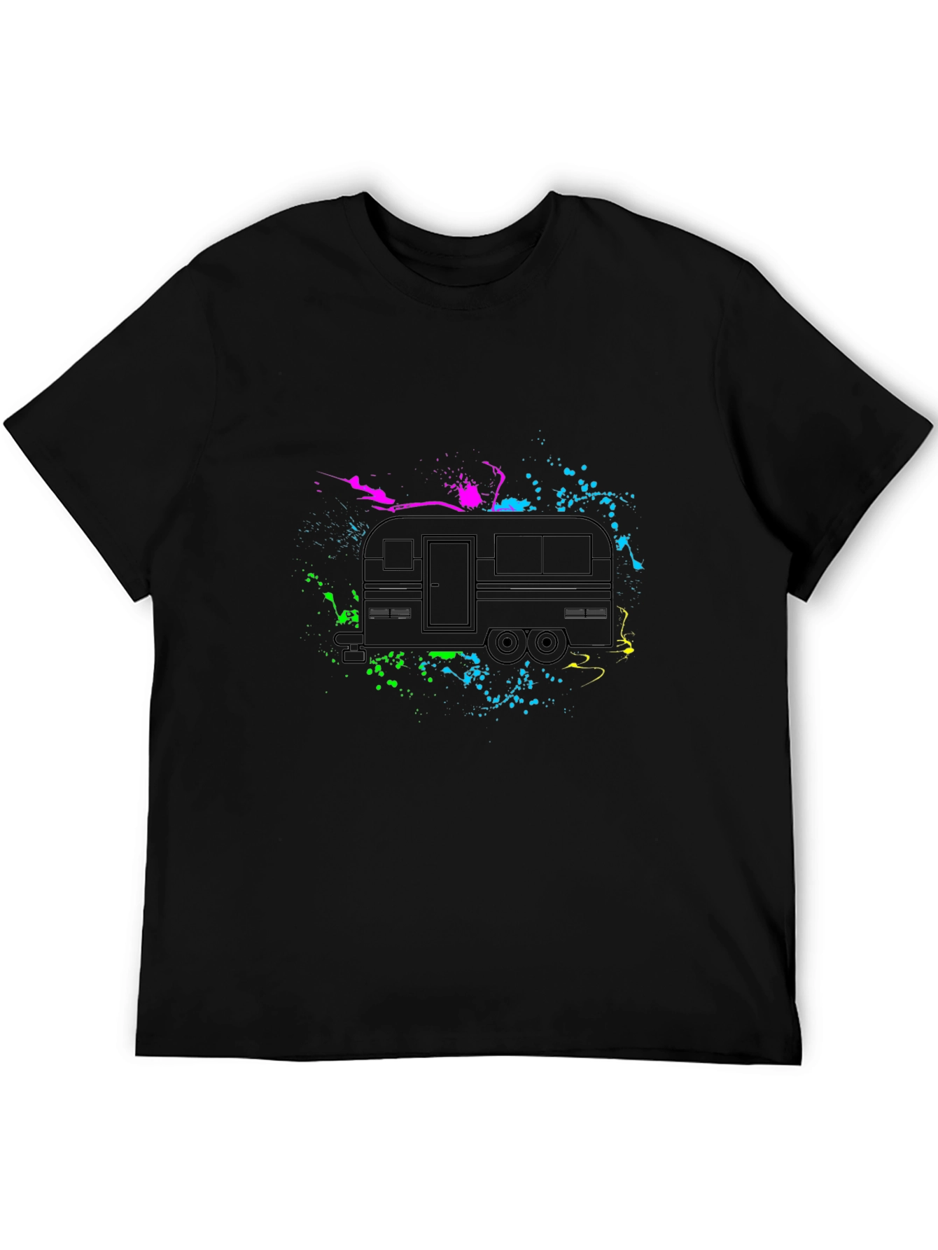 Retro Camper Splatter Graphic T-Shirt