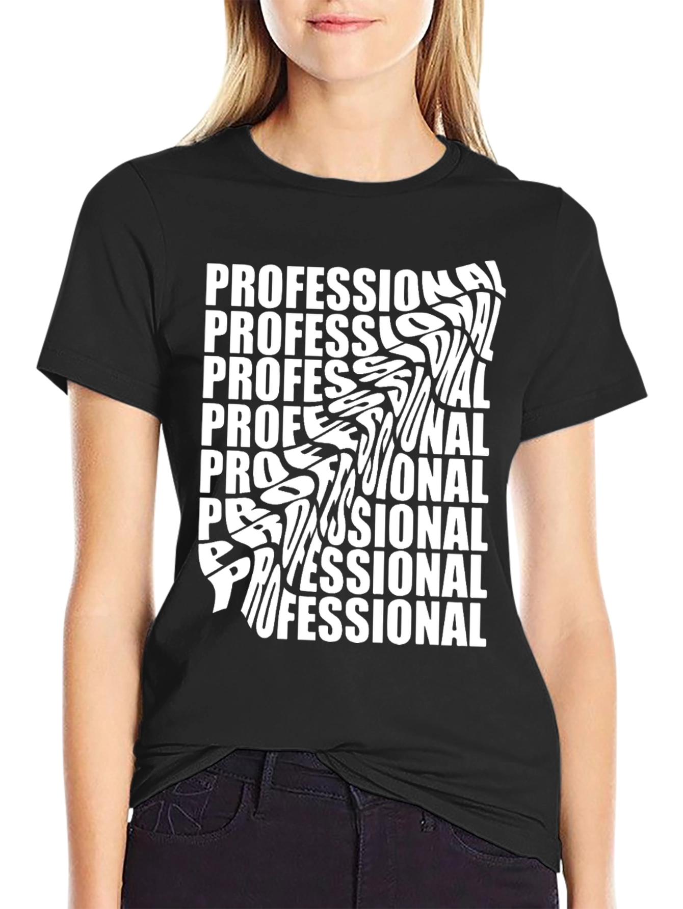 Professional Tee - Distorted Typography T-Shirt
