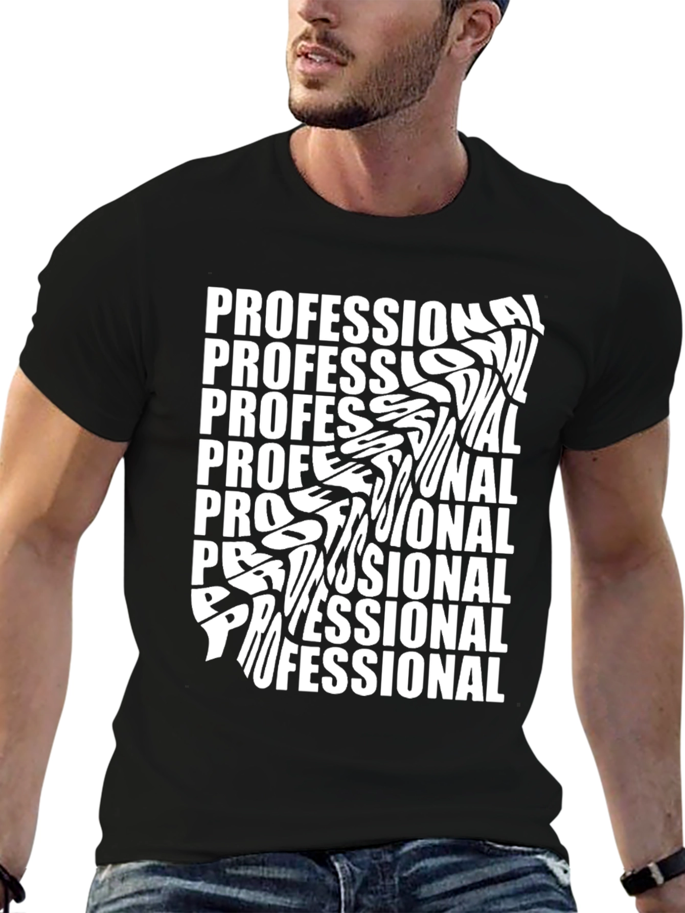 Professional Tee - Distorted Typography T-Shirt