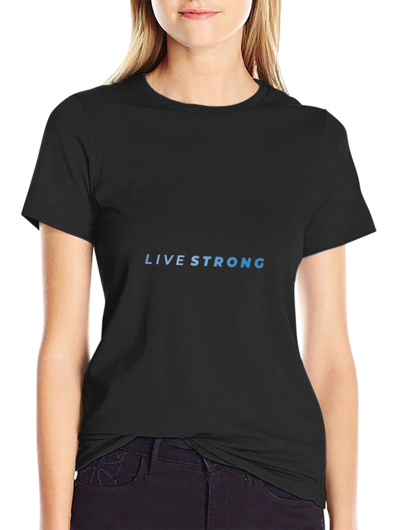 Live Strong Graphic Tee - Classic Black T-Shirt
