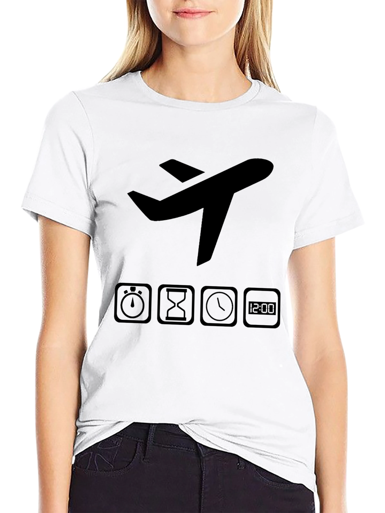 Airplane Time Black T-Shirt