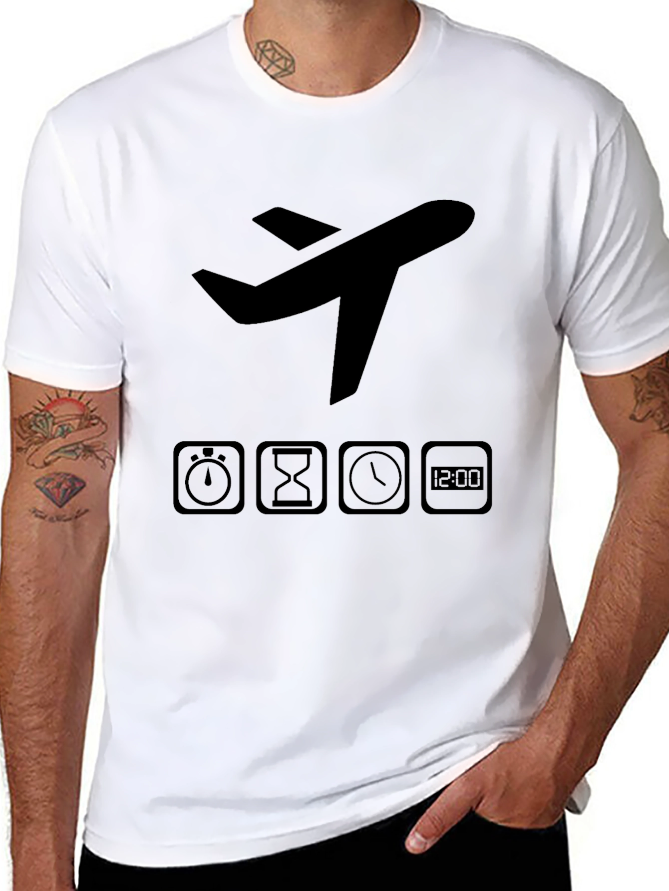 Airplane Time Black T-Shirt