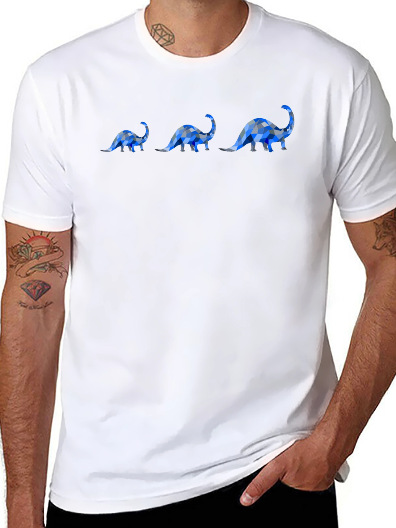 Dinosaur Pattern Black T-Shirt
