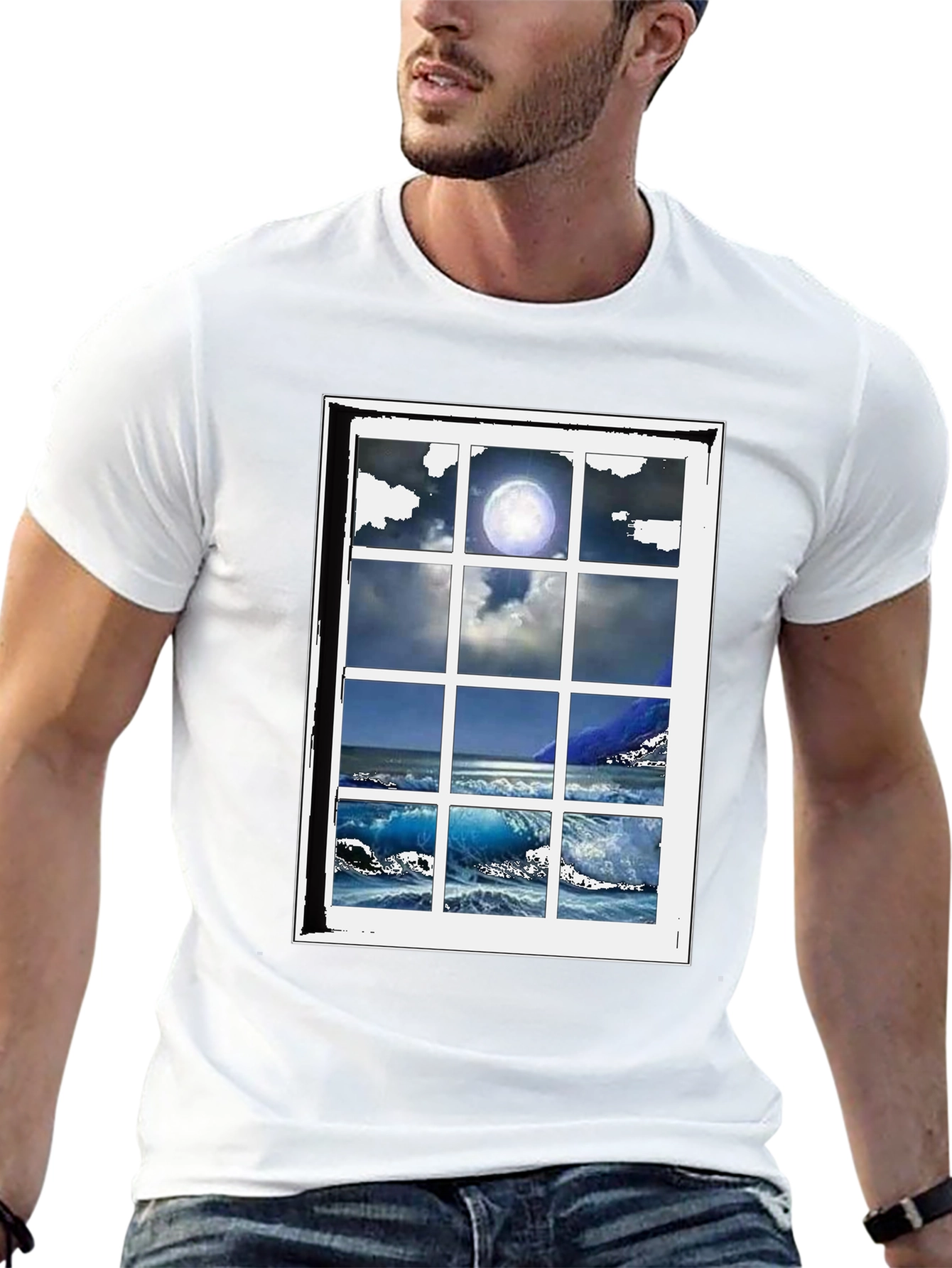 Ocean View Window T-Shirt - Coastal Graphic Tee