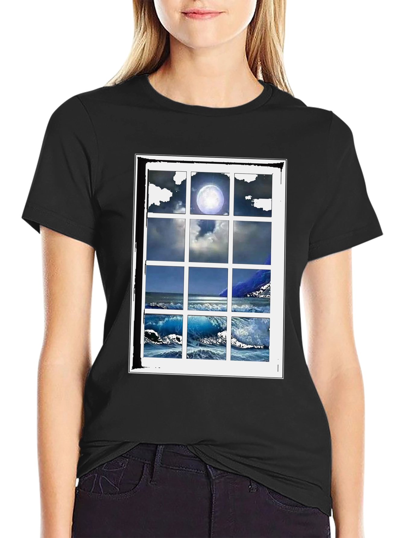 Ocean View Window T-Shirt - Coastal Graphic Tee