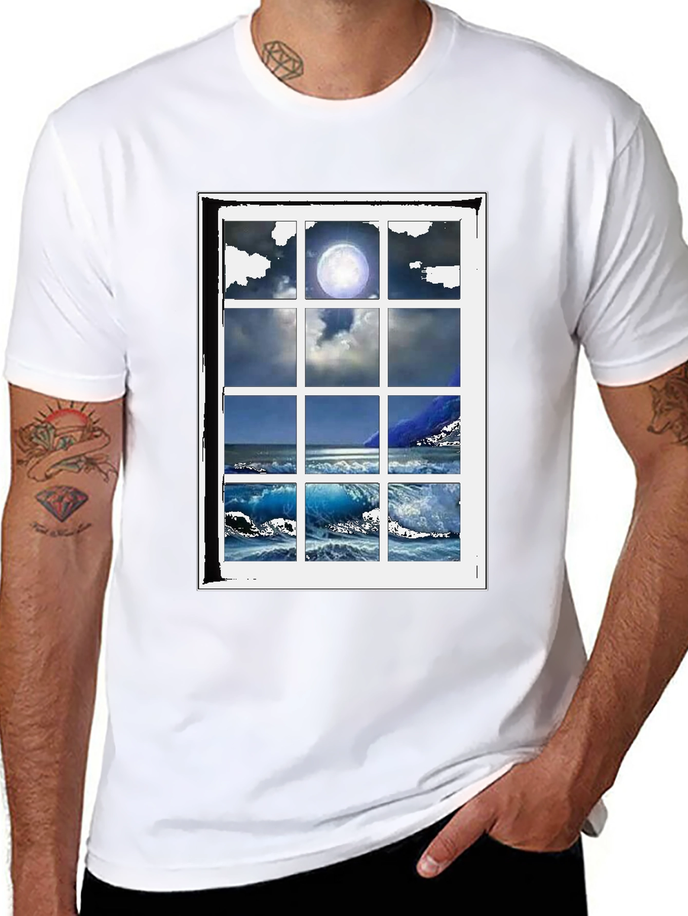Ocean View Window T-Shirt - Coastal Graphic Tee