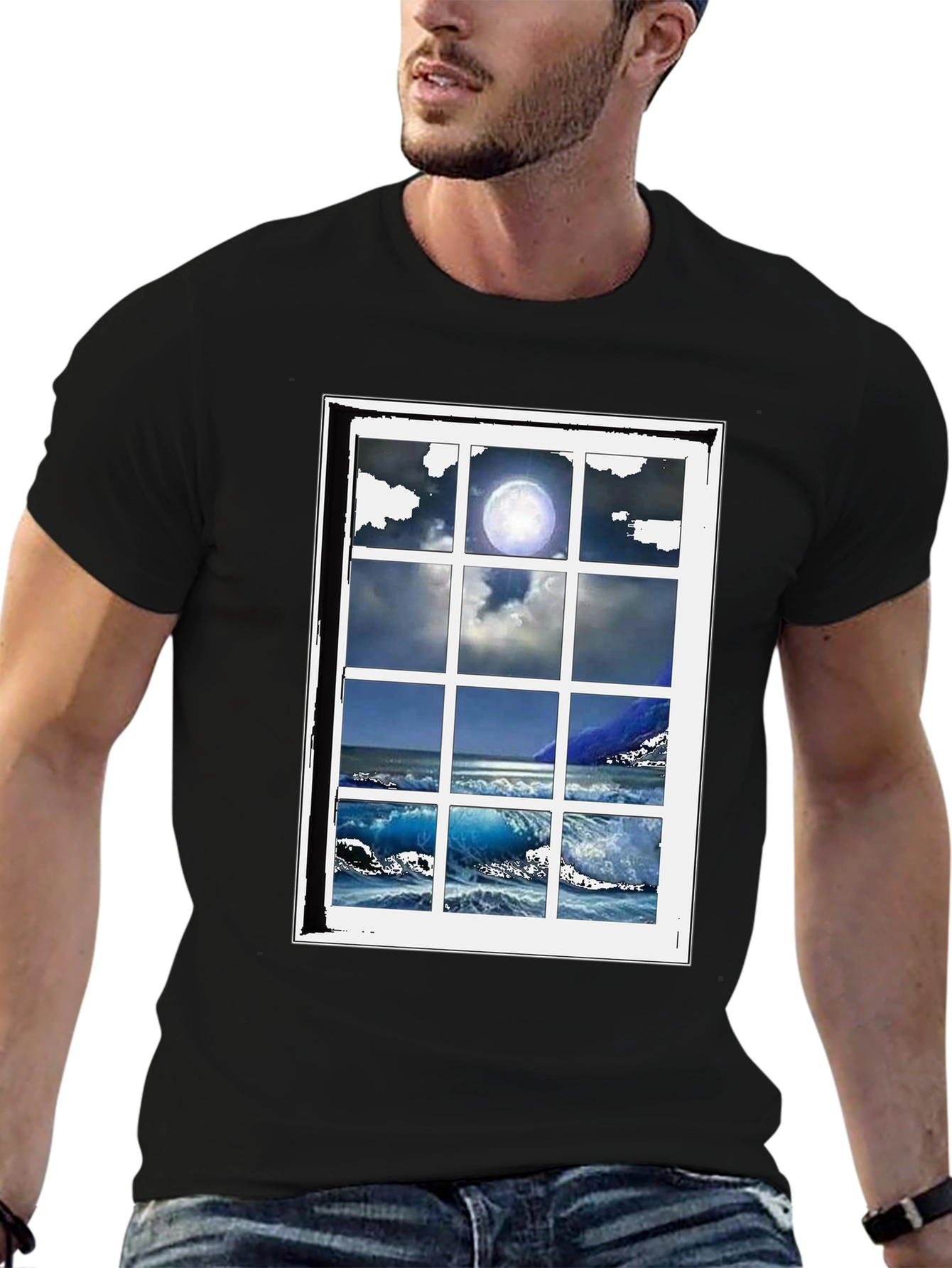 Ocean View Window T-Shirt - Coastal Graphic Tee