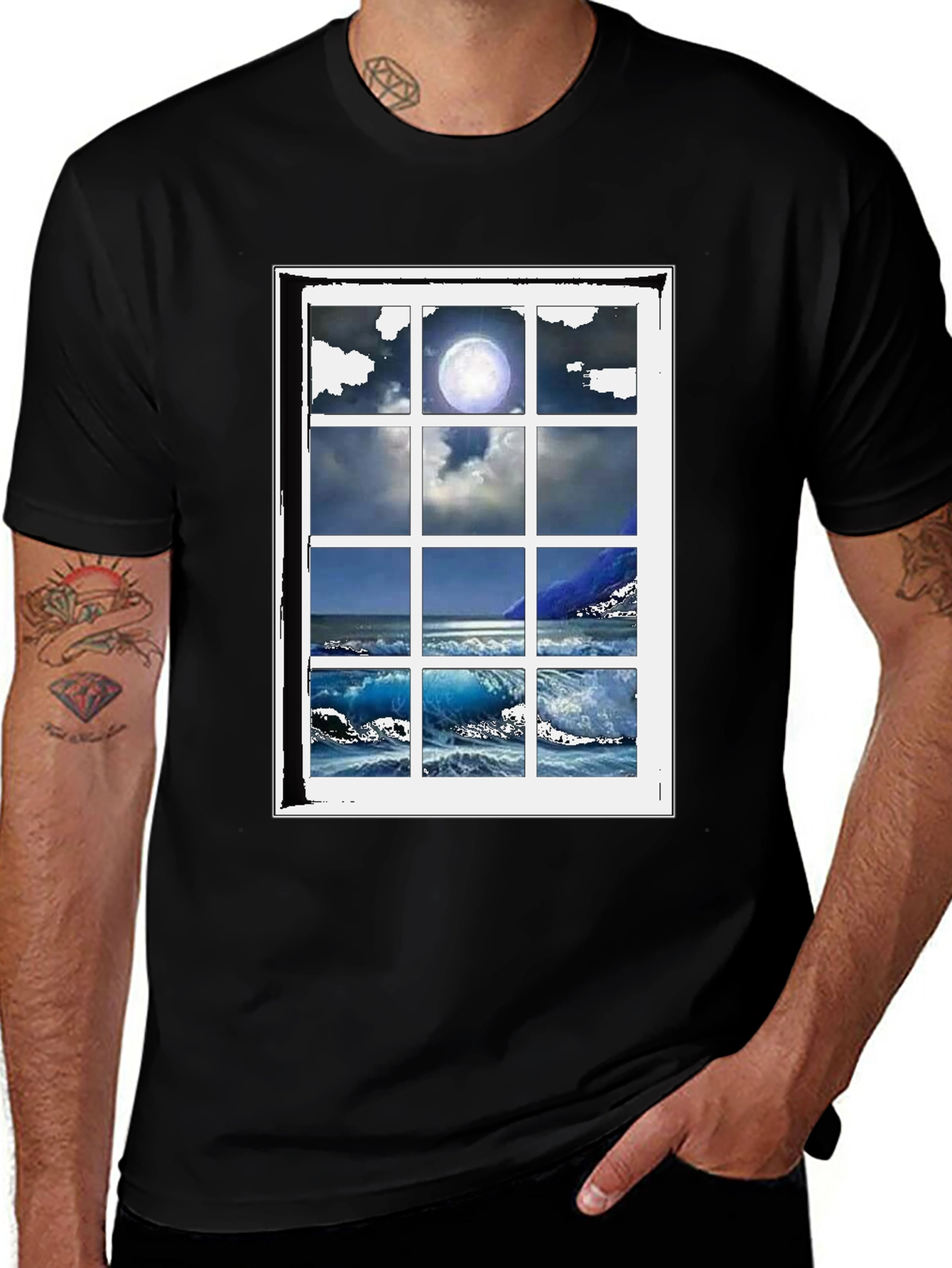 Ocean View Window T-Shirt - Coastal Graphic Tee