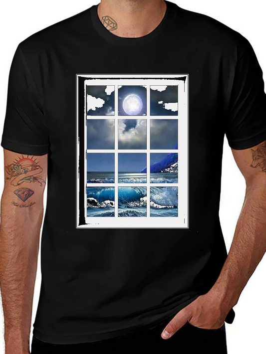 Ocean View Window T-Shirt - Coastal Graphic Tee