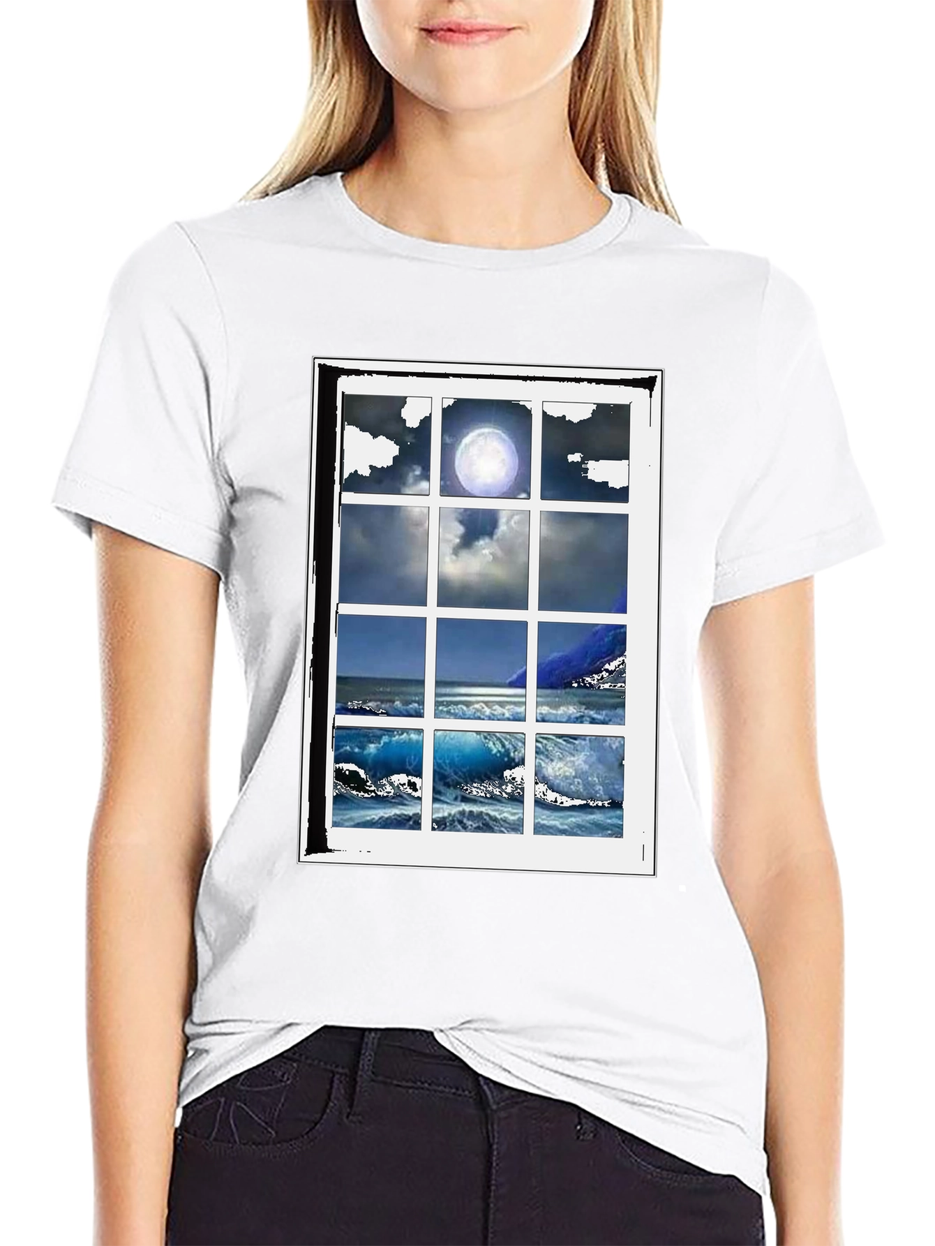 Ocean View Window T-Shirt - Coastal Graphic Tee