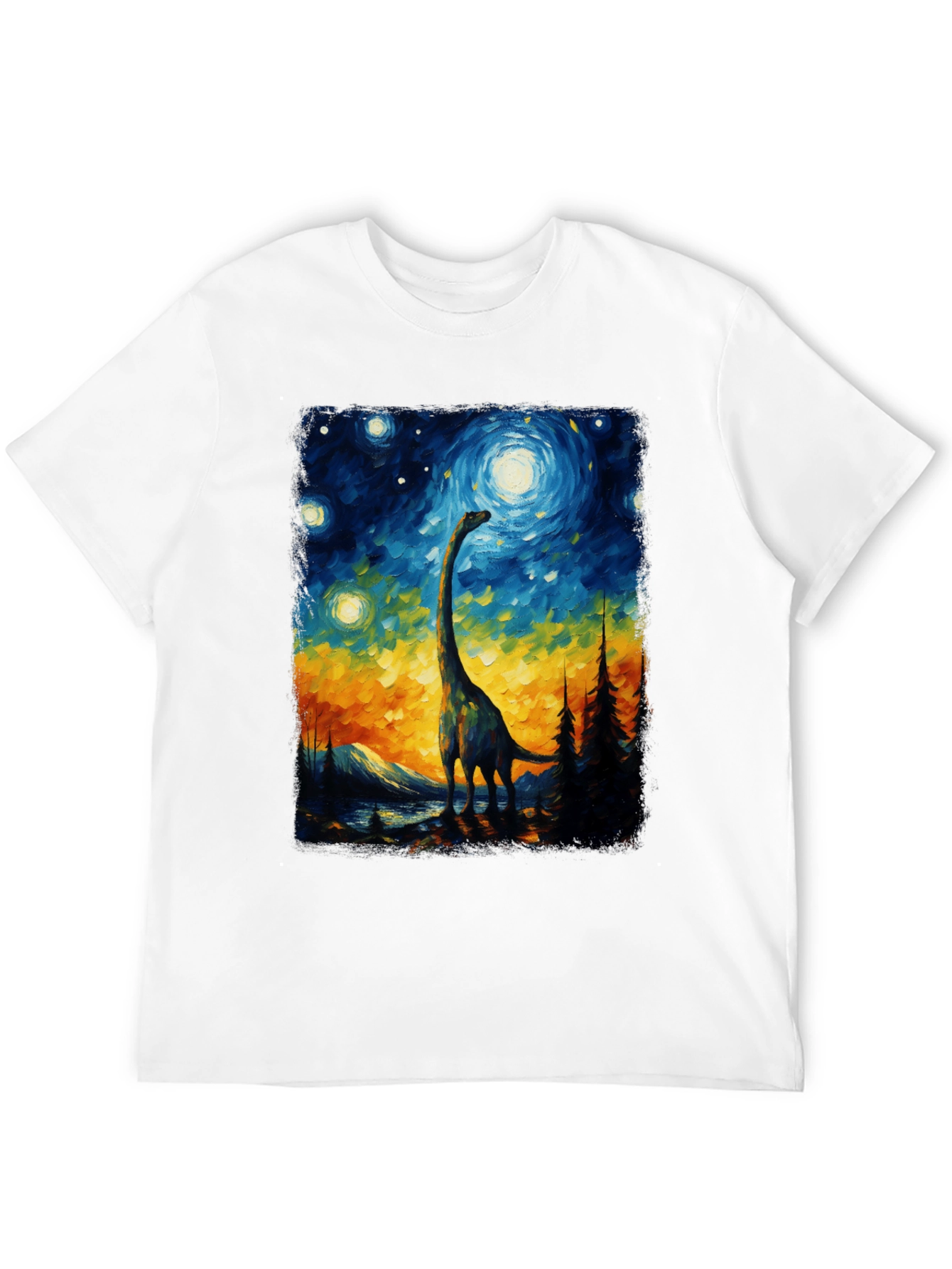 Starry Night Dinosaur Graphic Tee