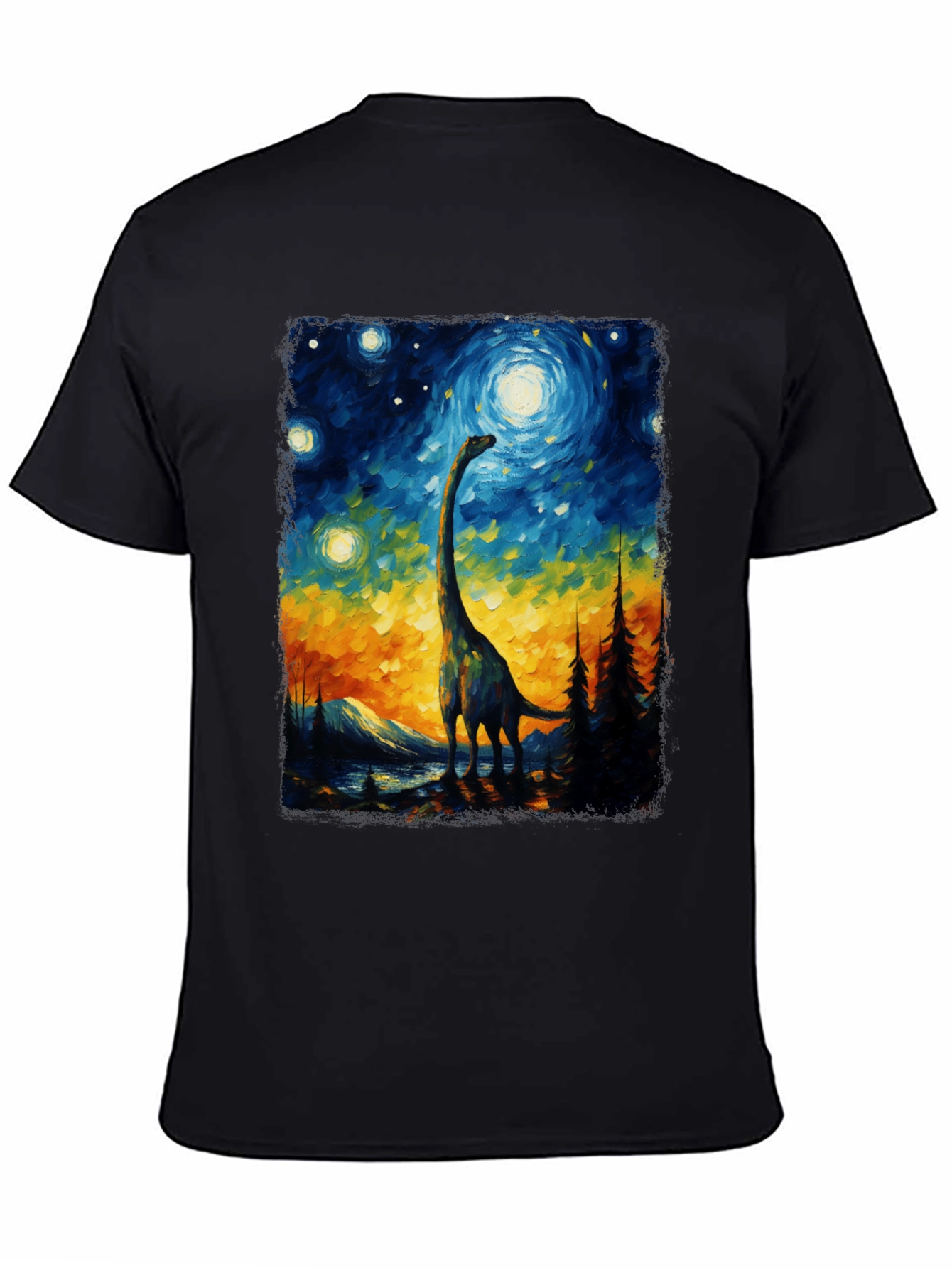 Starry Night Dinosaur Graphic Tee