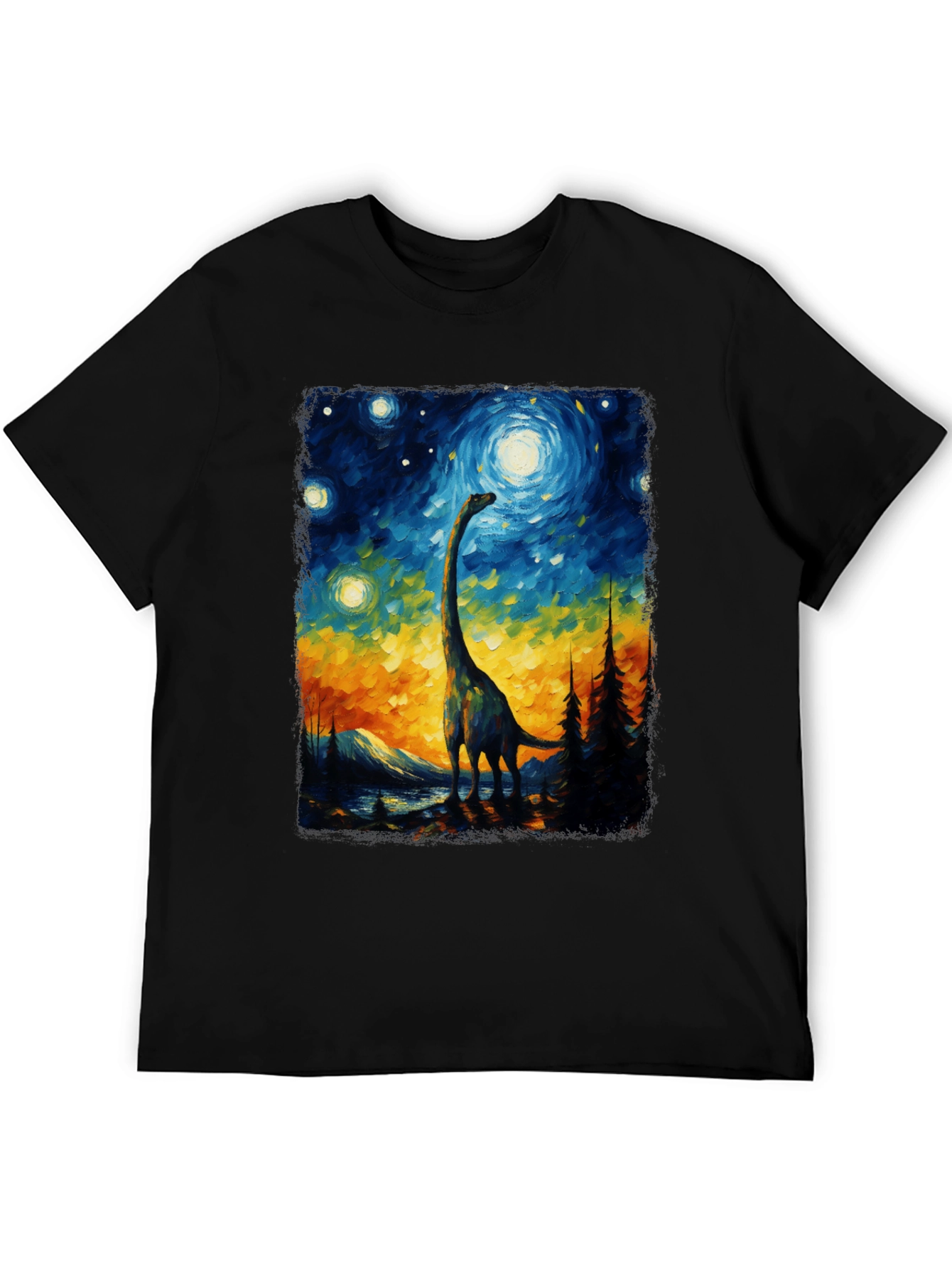 Starry Night Dinosaur Graphic Tee