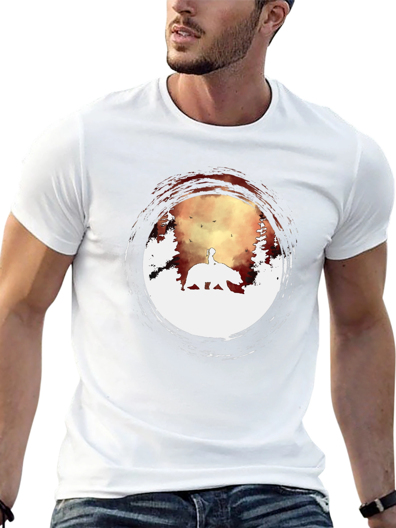 Bear Silhouette Graphic Tee - Nature Inspired Design