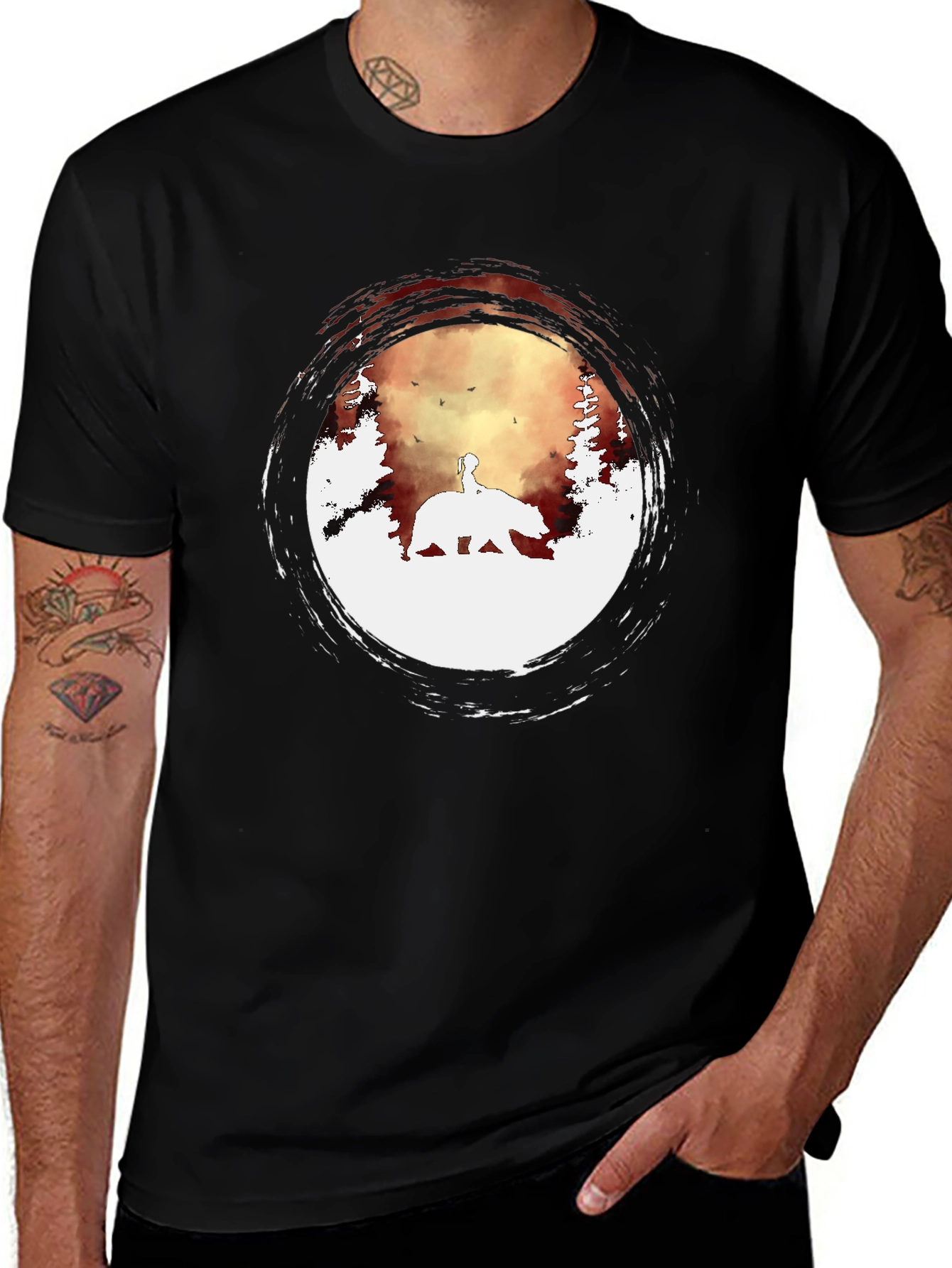 Bear Silhouette Graphic Tee - Nature Inspired Design