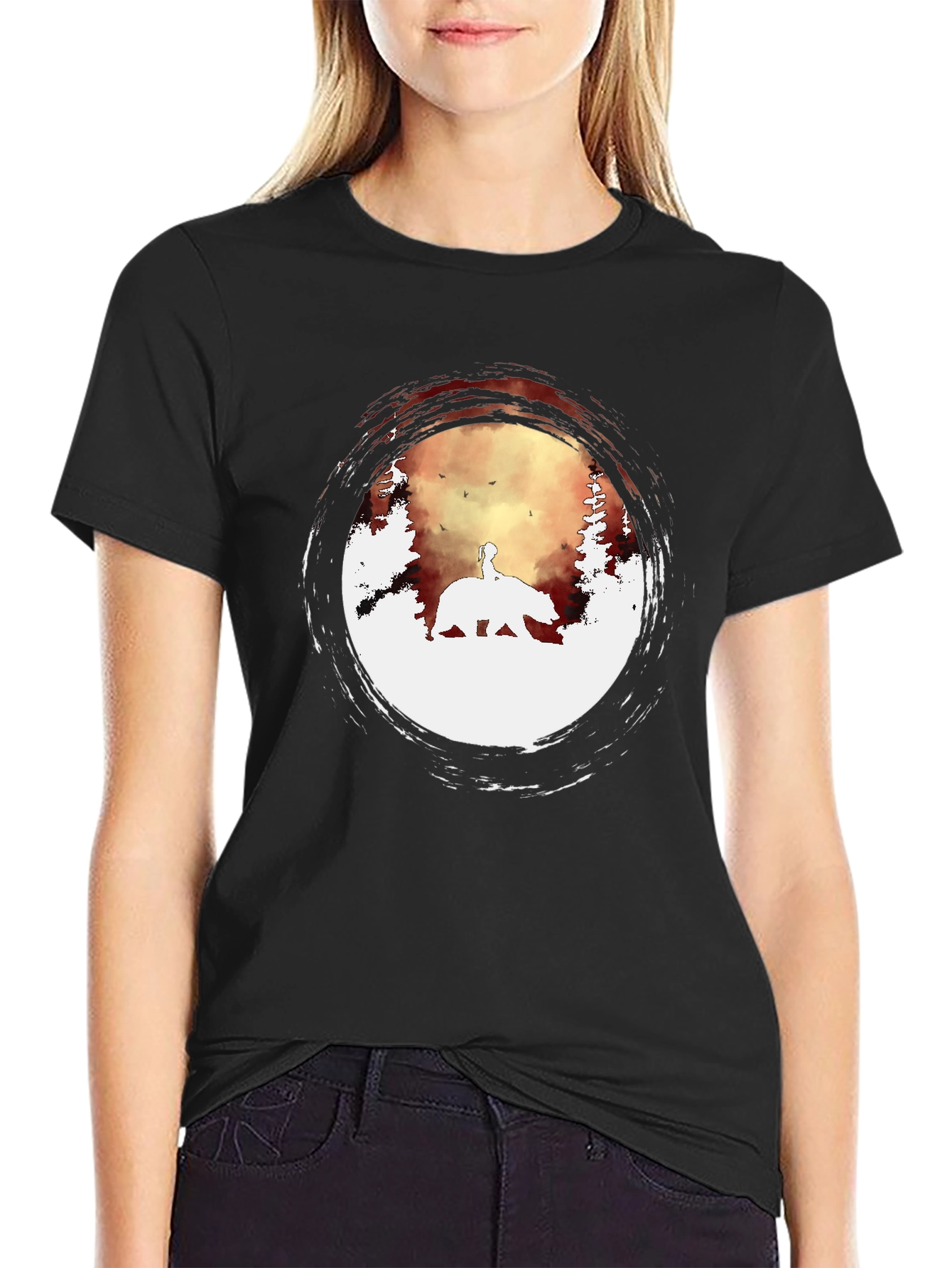 Bear Silhouette Graphic Tee - Nature Inspired Design