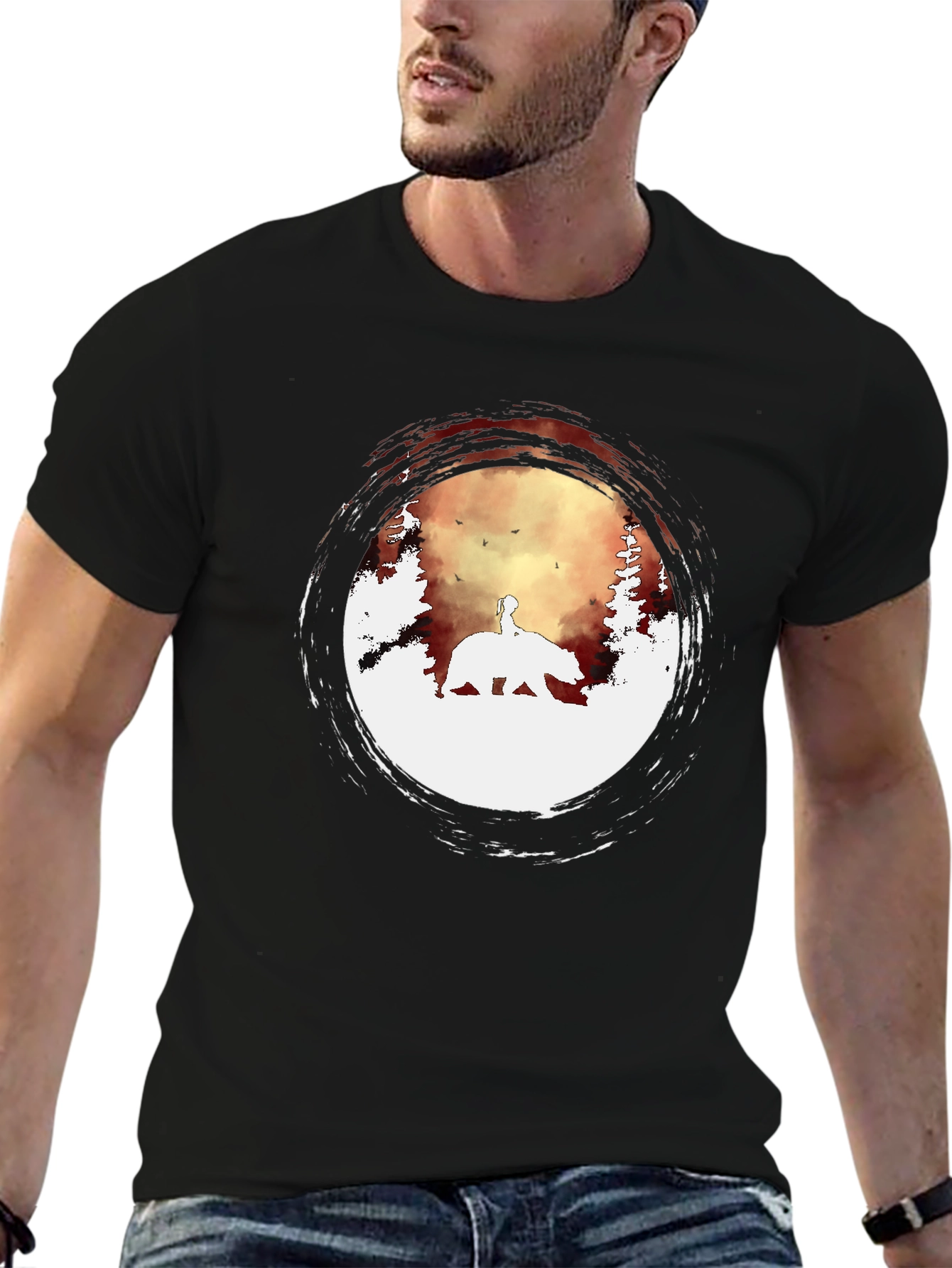 Bear Silhouette Graphic Tee - Nature Inspired Design