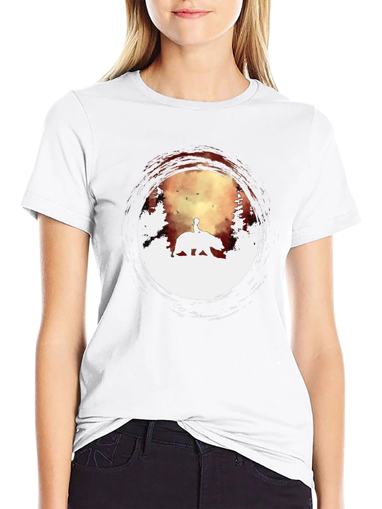Bear Silhouette Graphic Tee - Nature Inspired Design