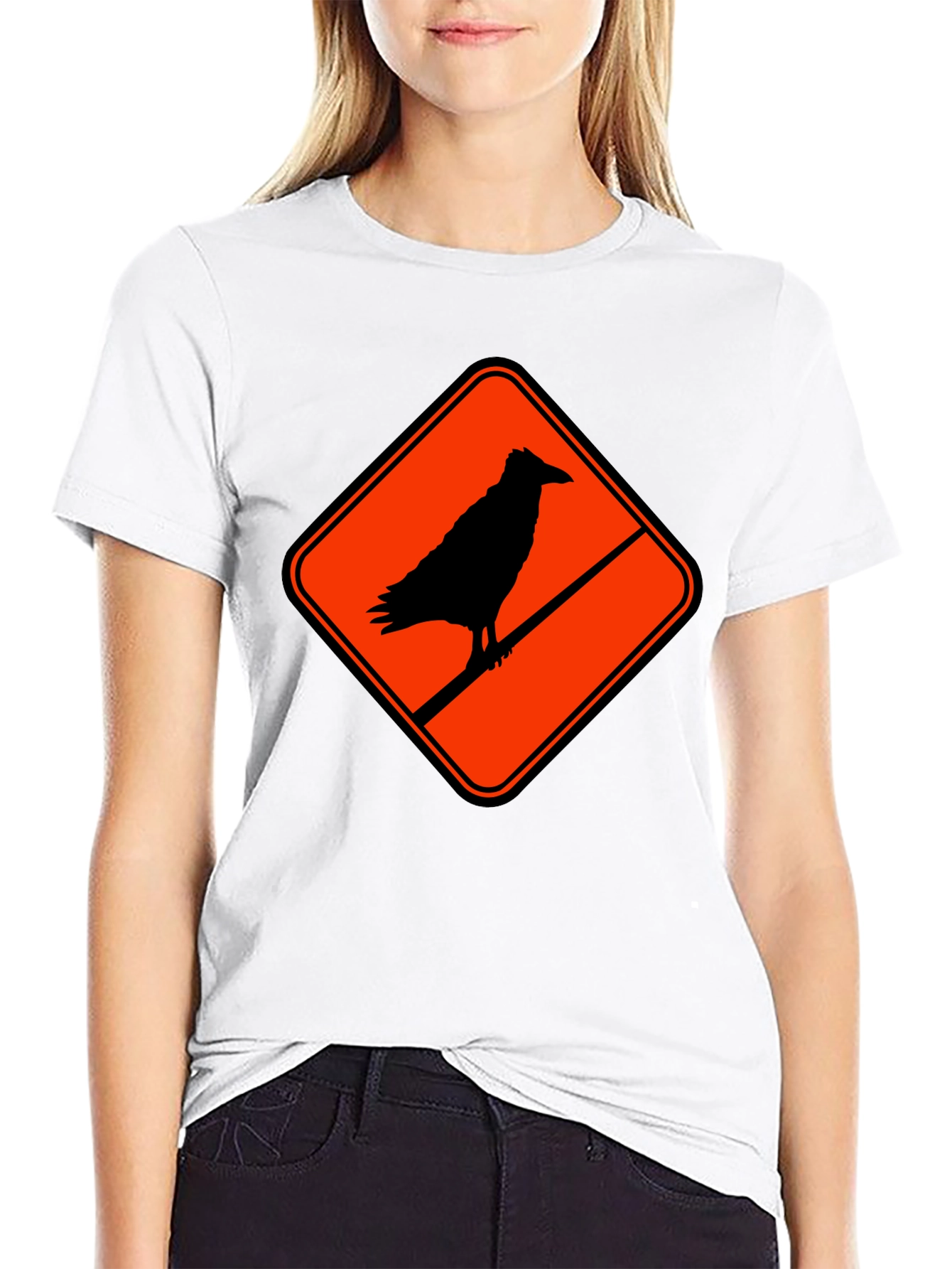 Raven Silhouette Graphic Black T-Shirt