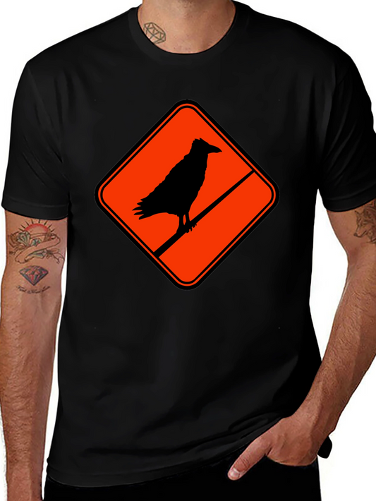 Raven Silhouette Graphic Black T-Shirt