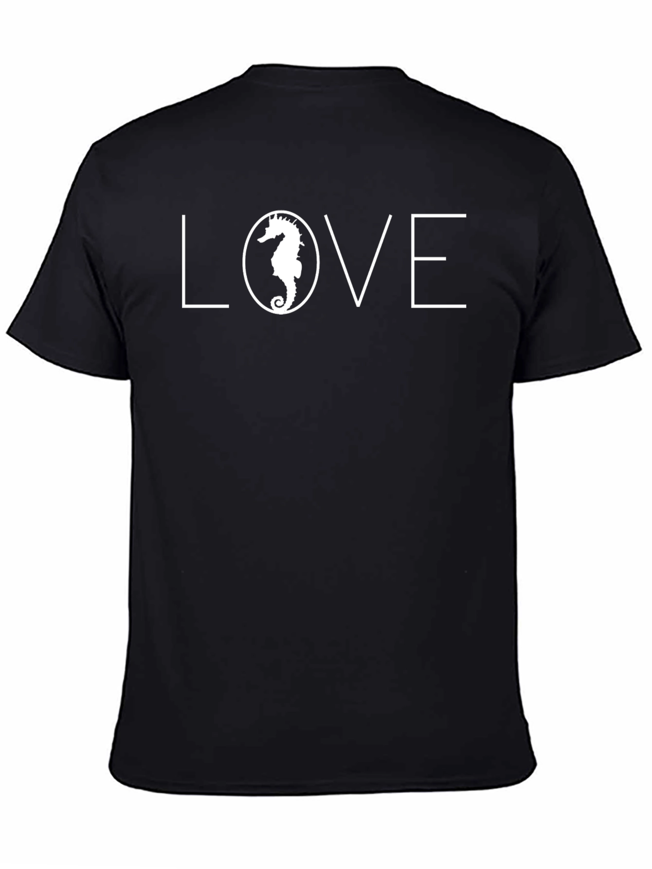 Seahorse Love T-Shirt - Black Graphic Tee