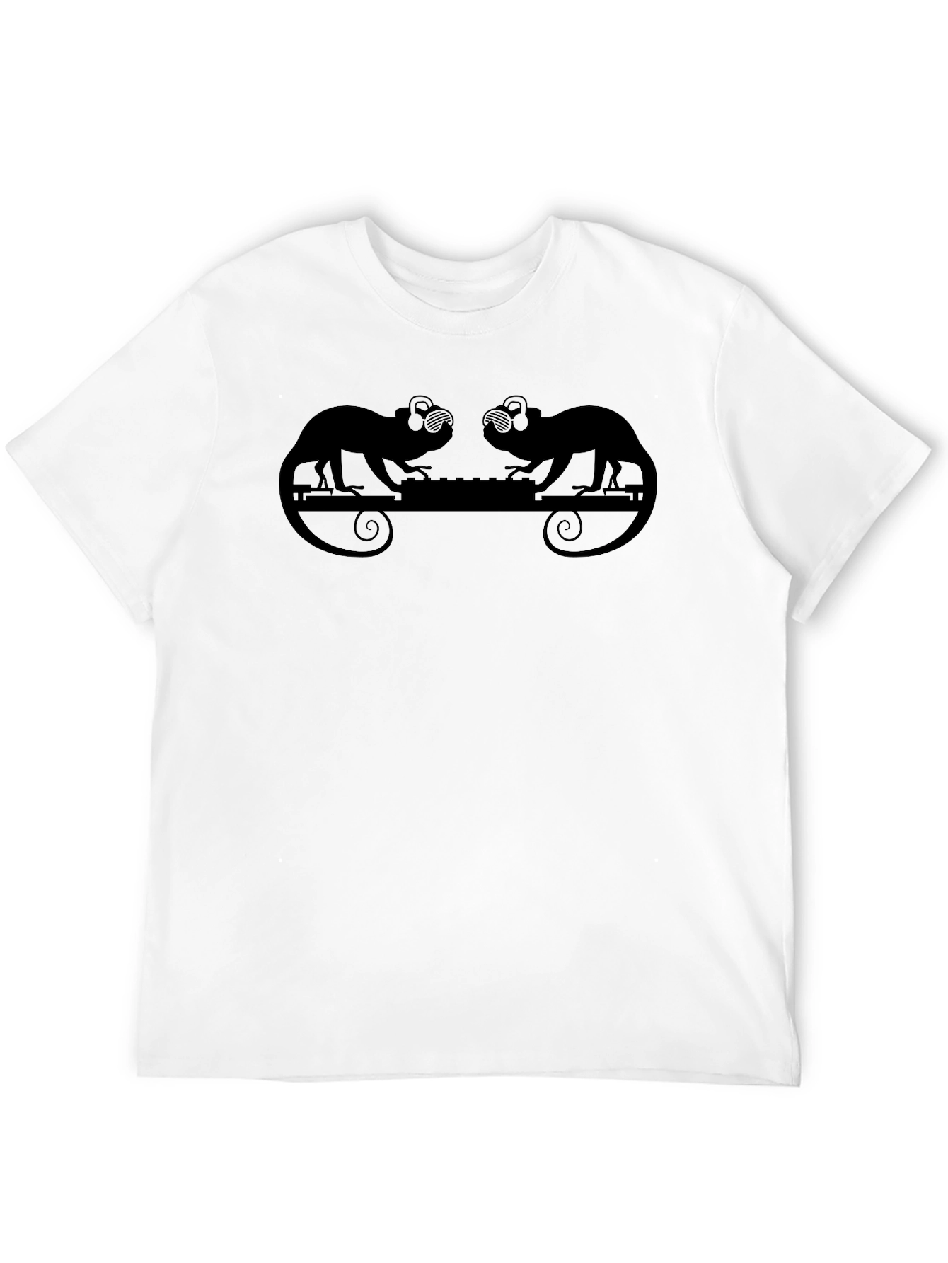 DJ Chameleon Graphic Tee - Cool Black T-Shirt
