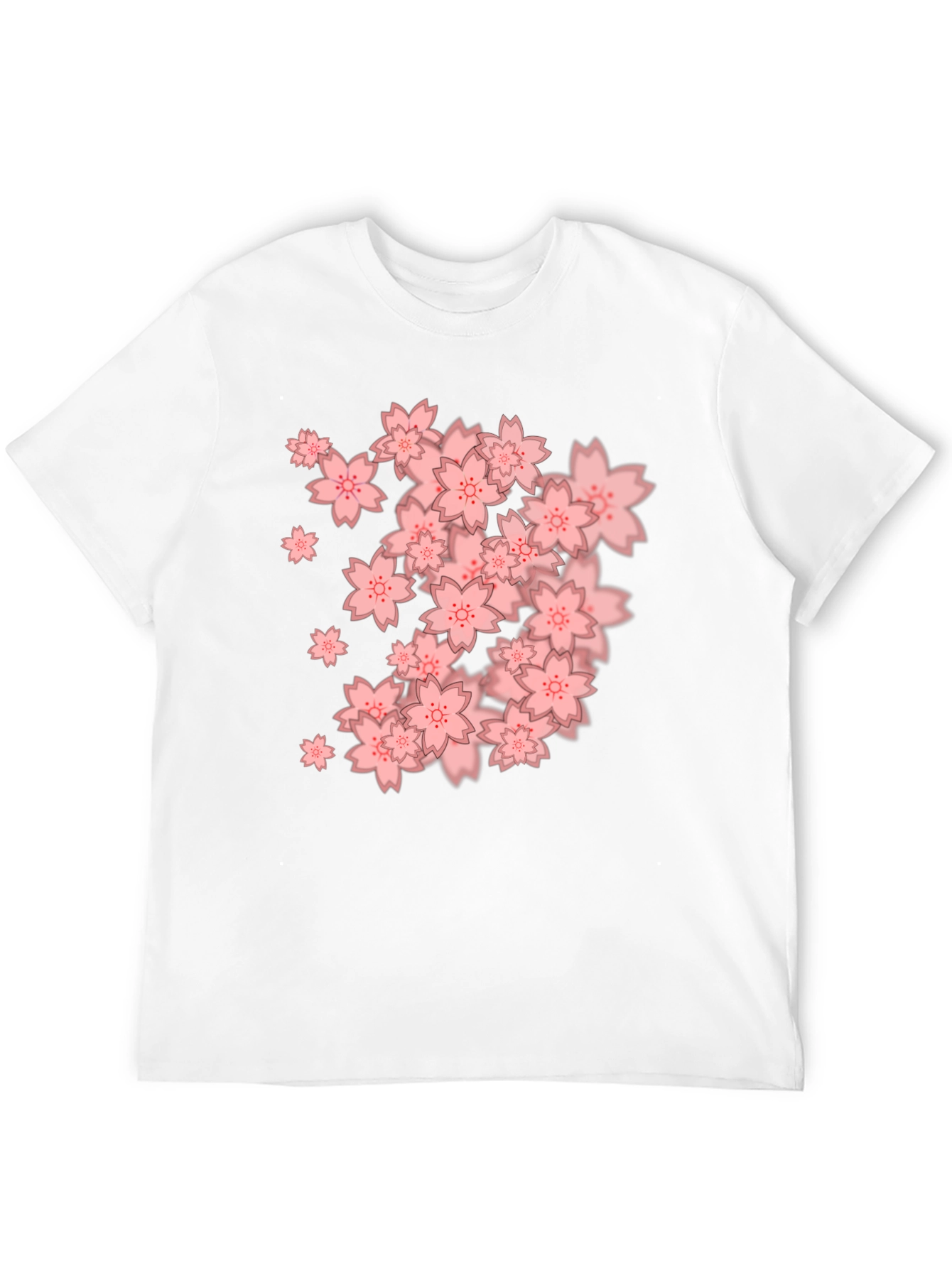 Sakura Blossom Graphic Tee - Black Cotton Blend