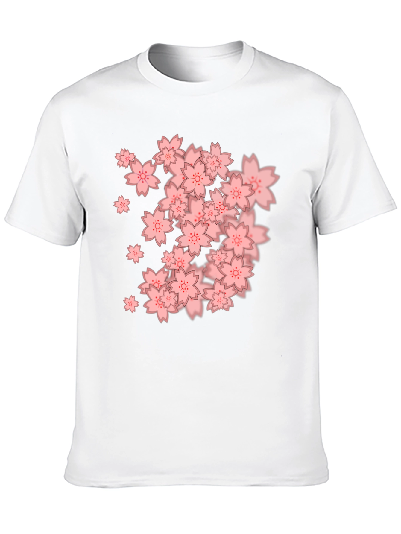Sakura Blossom Graphic Tee - Black Cotton Blend