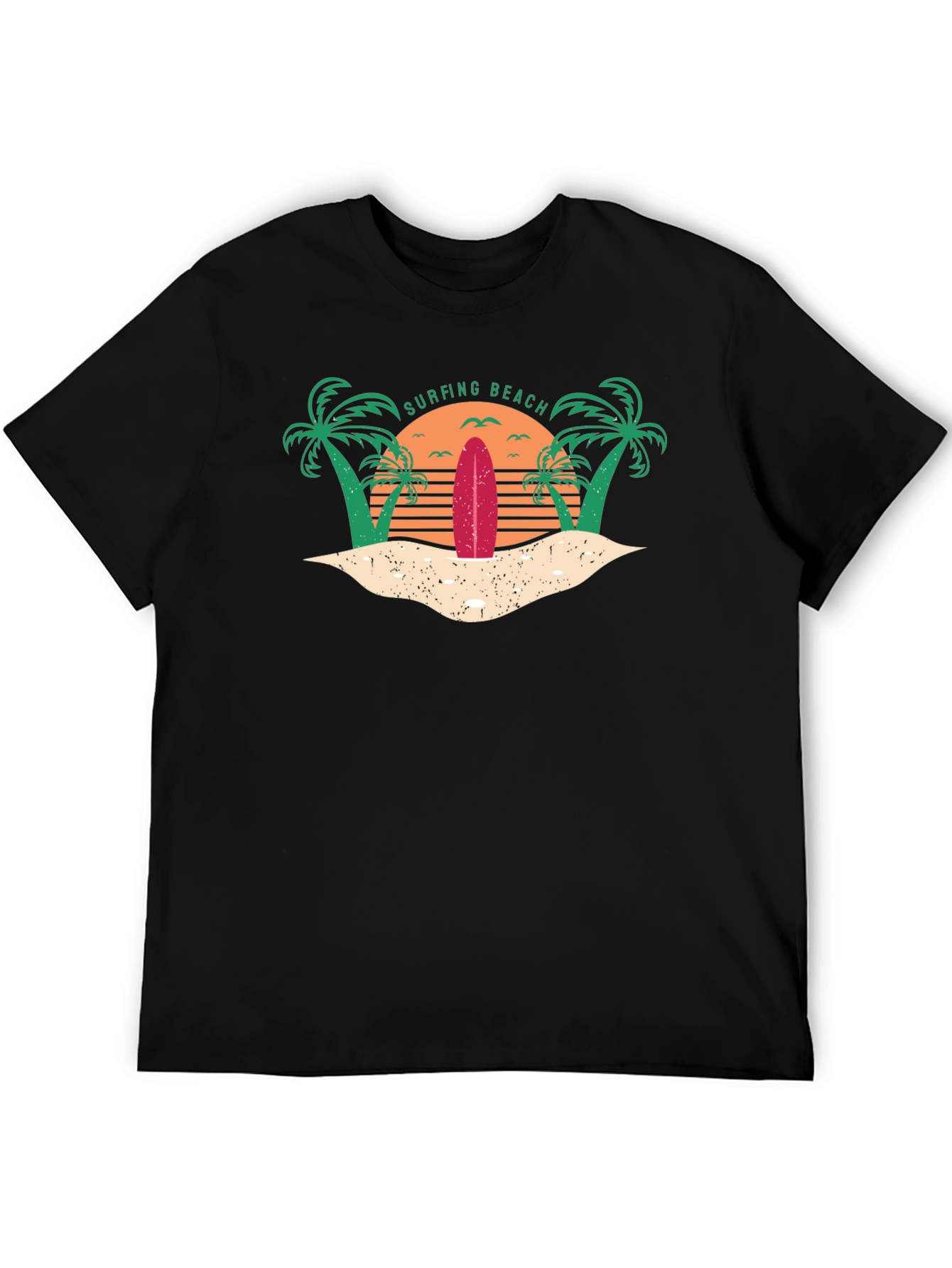 Surfing Beach Retro Graphic Tee