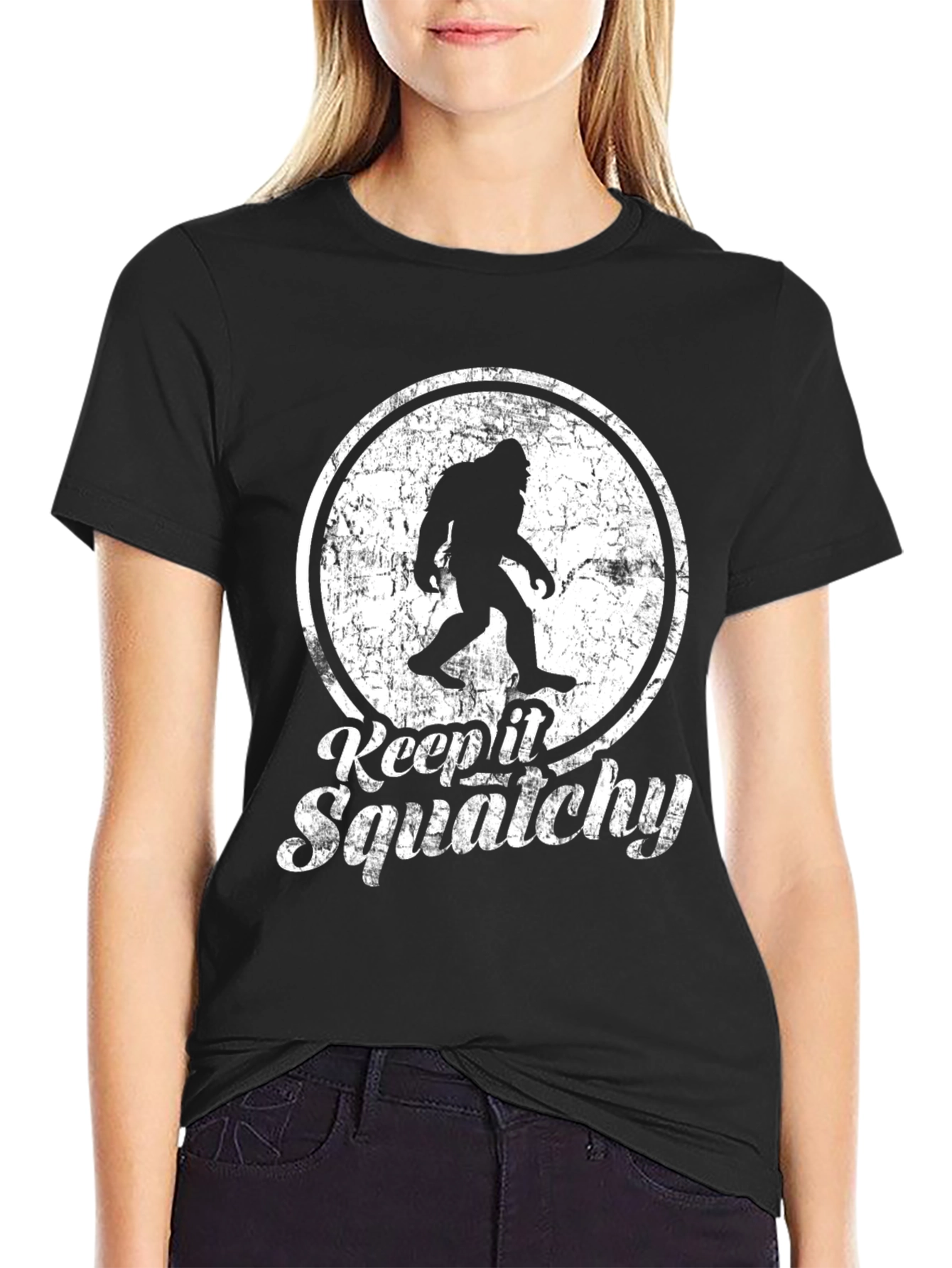 Keep It Squatchy Black T-Shirt - Bigfoot Graphic Tee